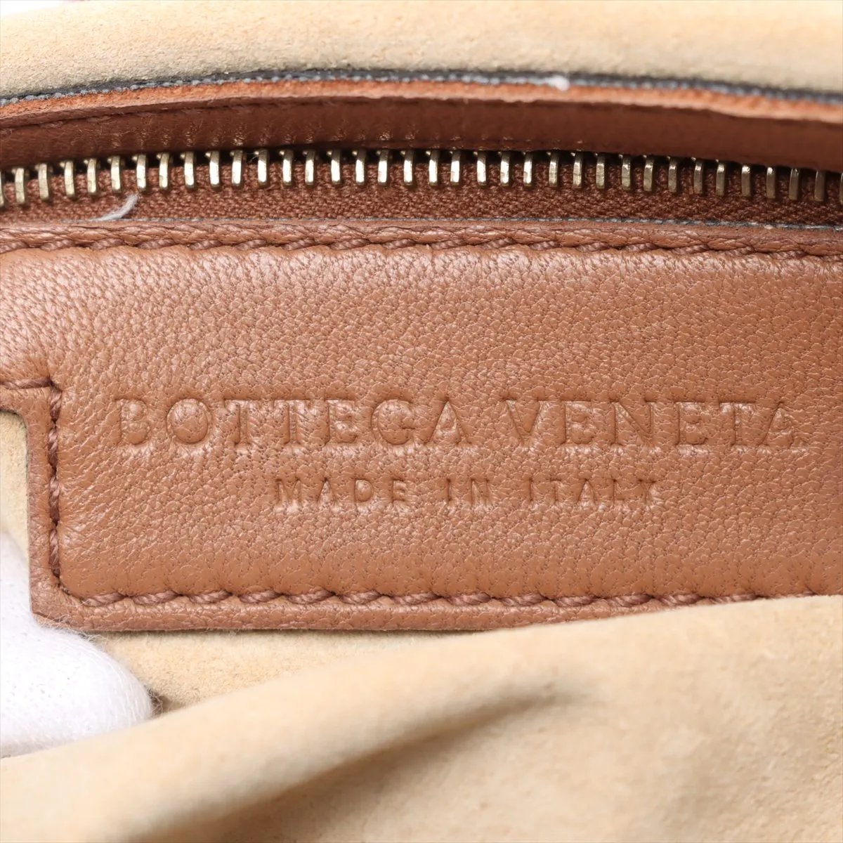 Intrecciato Hobo Leather Shoulder Bag Brown 115653 — view 9