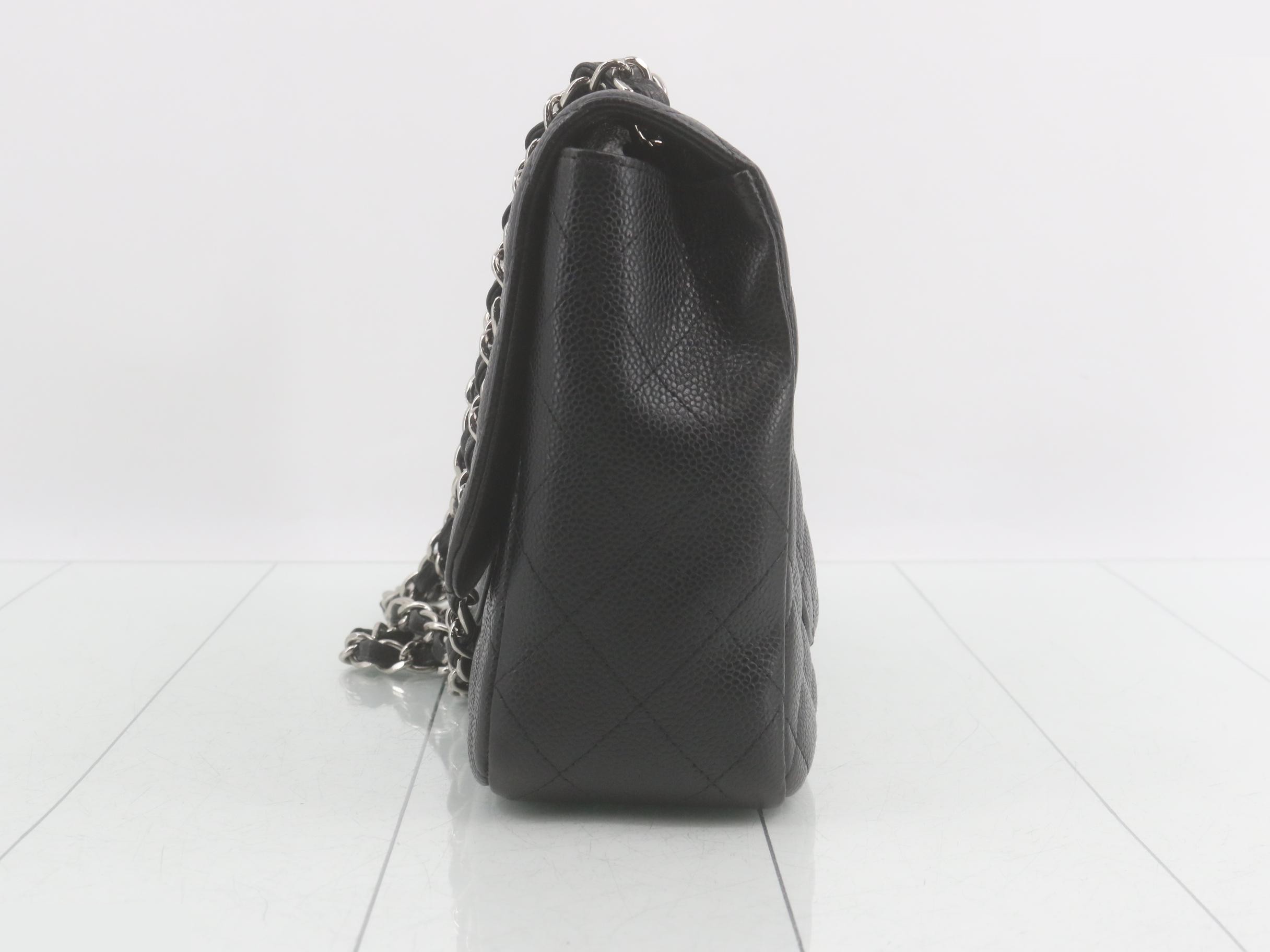 Large Matelassé 30 Caviar Skin Double Chain Shoulder Bag — view 3