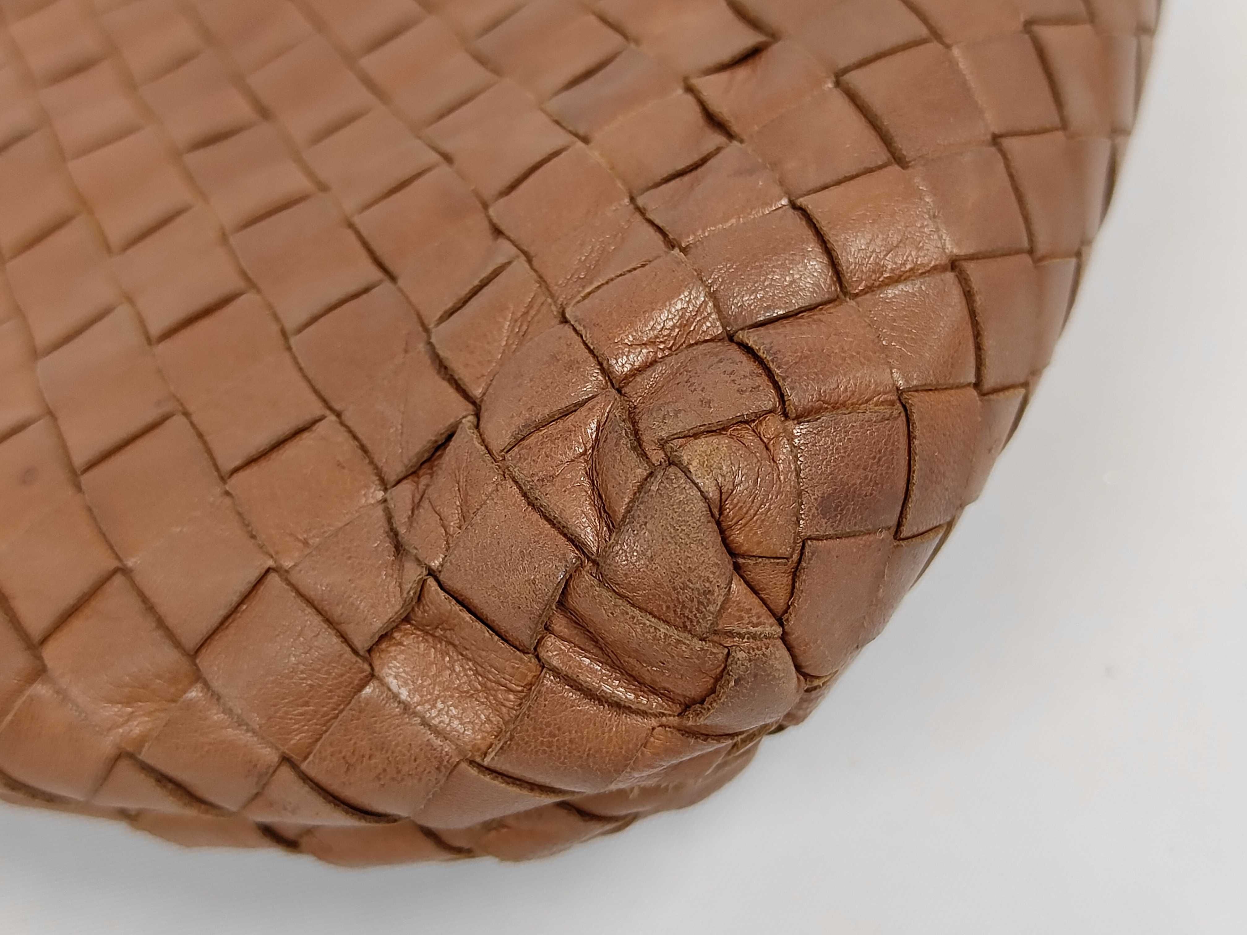 Leather Intrecciato Shoulder Bag — view 4