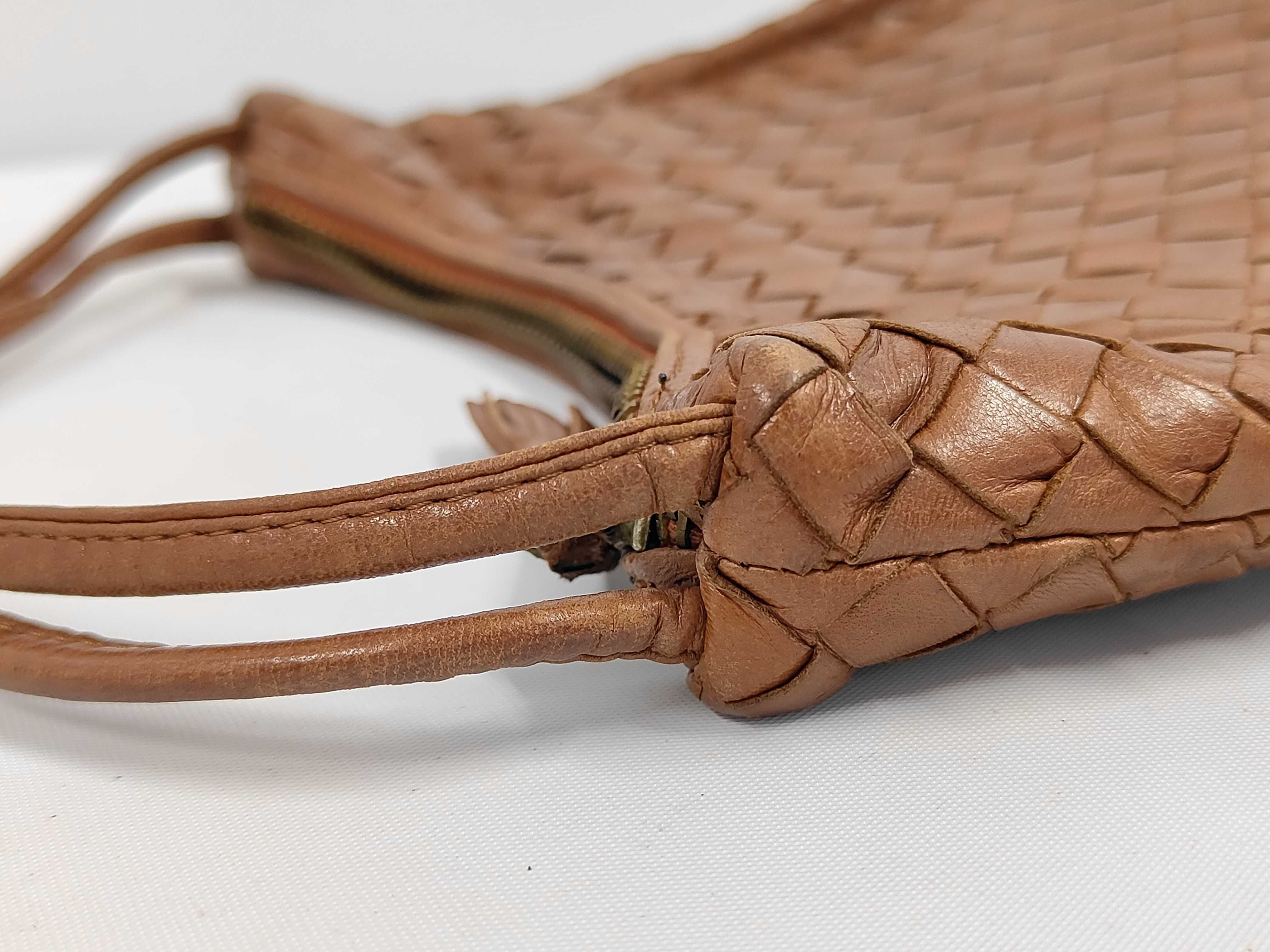 Leather Intrecciato Shoulder Bag — view 6