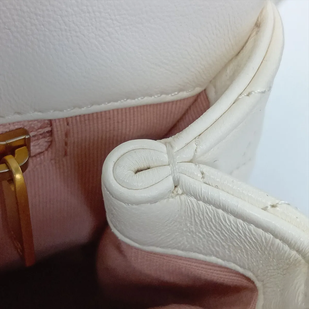 Matelassé Lambskin Single Flap Double Chain Bag, White with Gold Hardware, U86LX4TJ, Random Plate — view 15