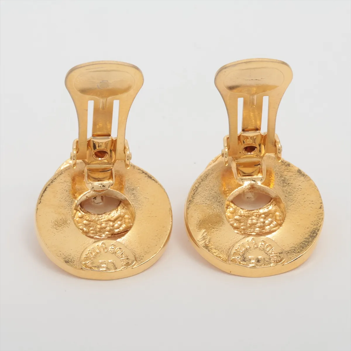 earrings (for both ears), GP x faux pearl, gold. Shows signs of wear, — view 4