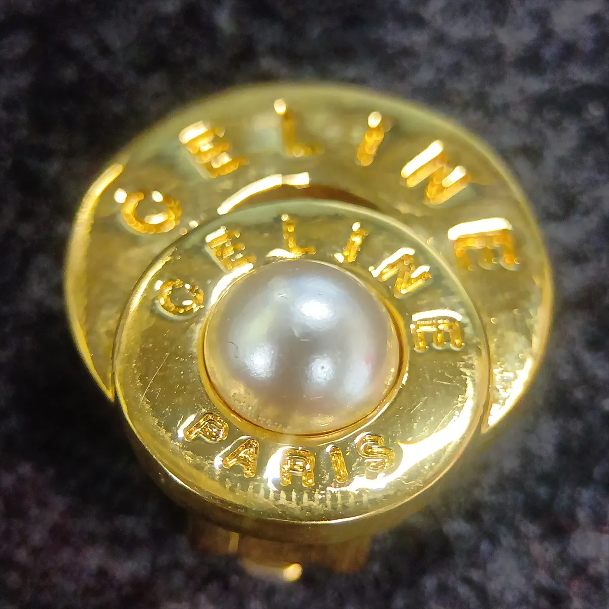 earrings (for both ears), GP x faux pearl, gold. Shows signs of wear, — view 6