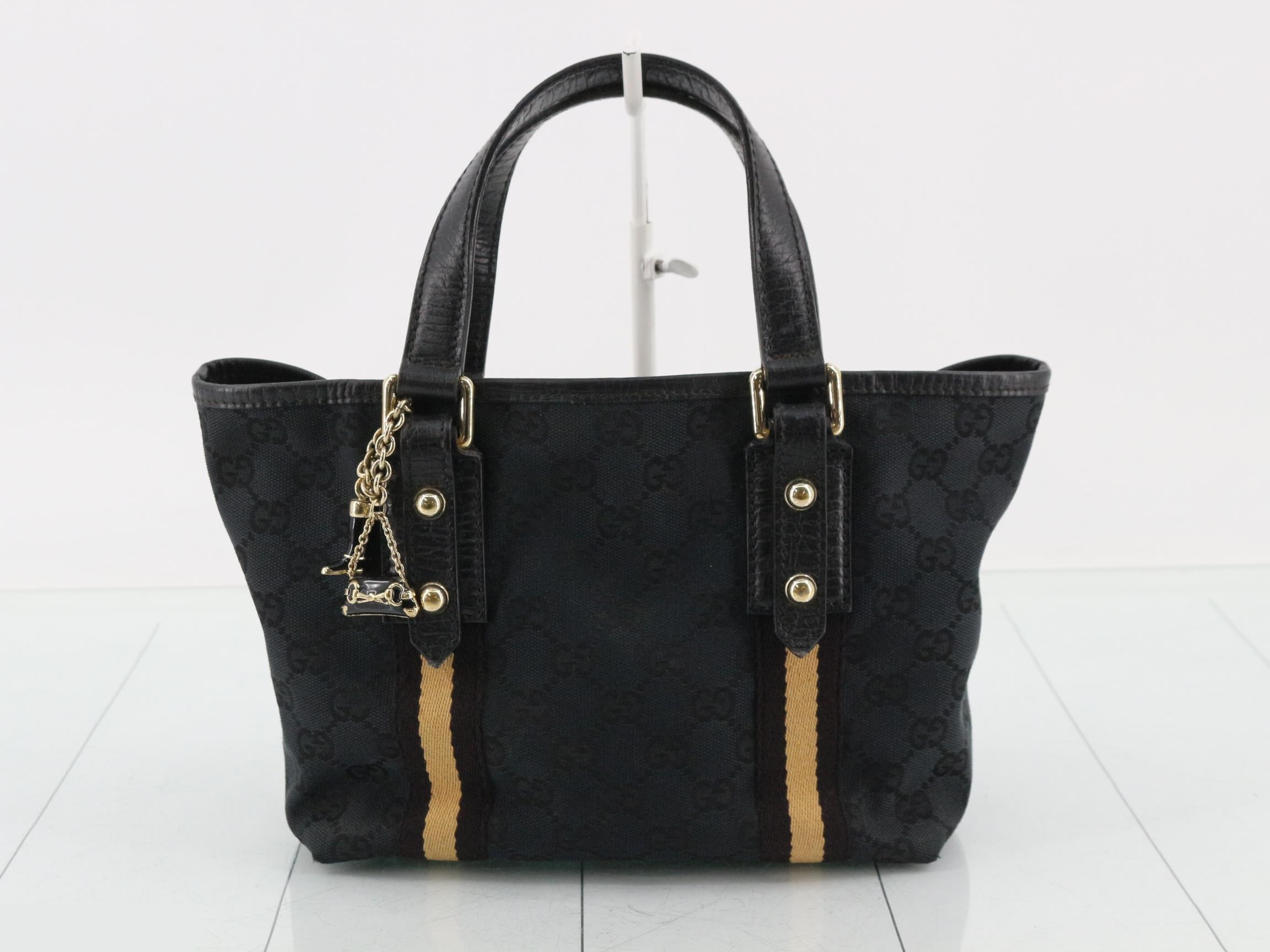 GG Canvas Charm Mini Shopper Tote Sherry Black W21cm