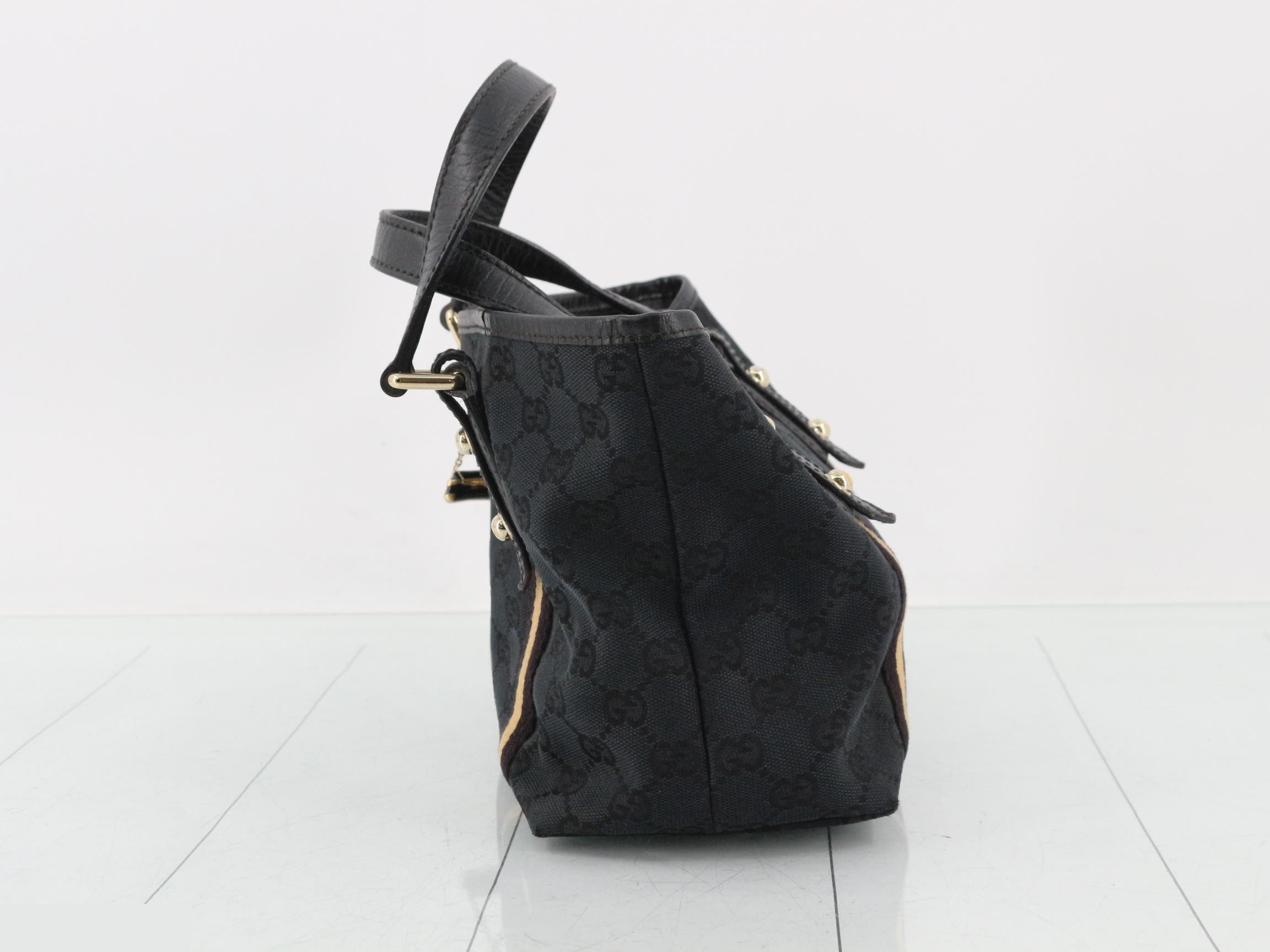 GG Canvas Charm Mini Shopper Tote Sherry Black W21cm — view 3