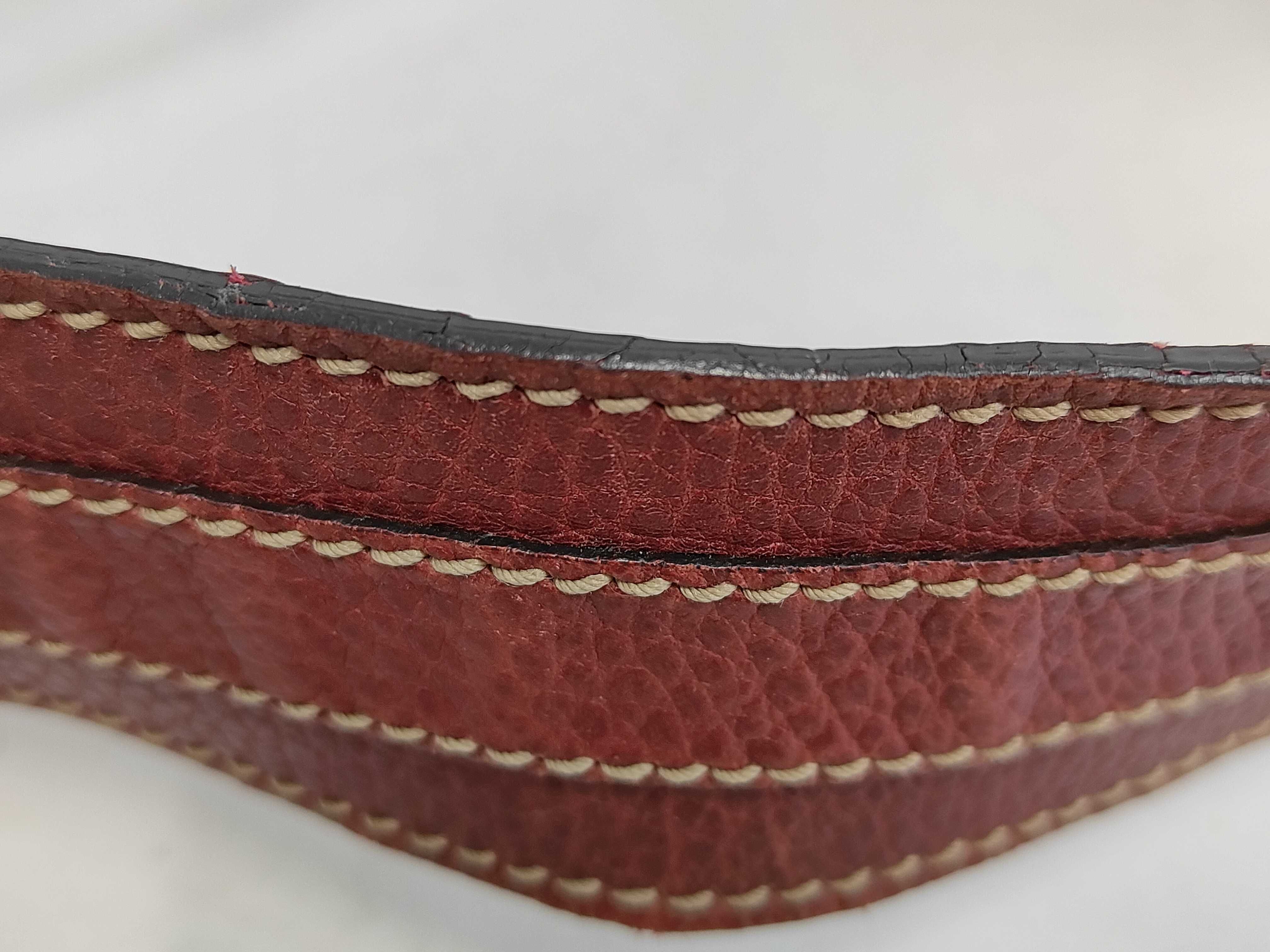 Red Leather Bamboo Moon Shoulder Bag (Handbag) — view 5
