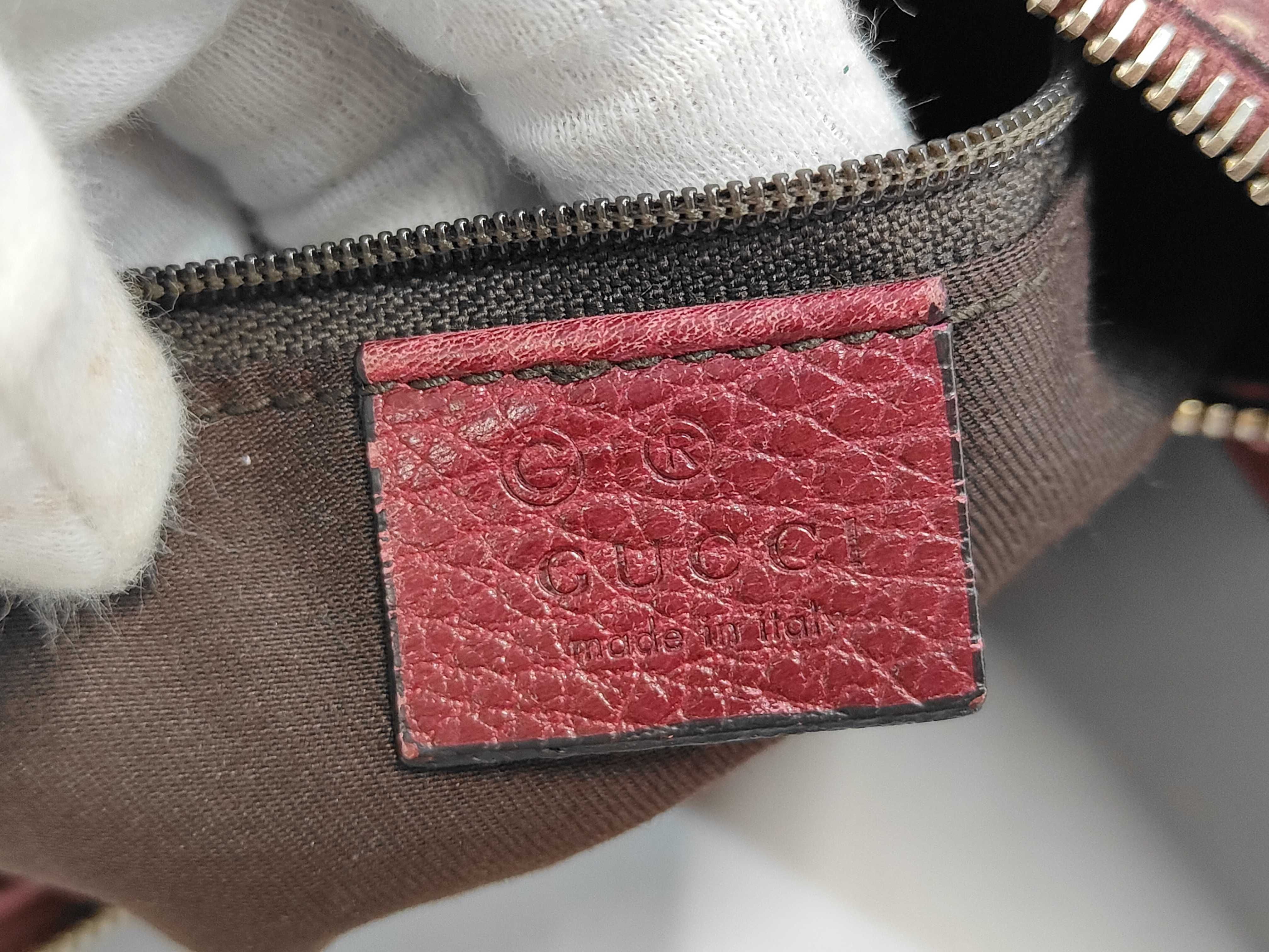 Red Leather Bamboo Moon Shoulder Bag (Handbag) — view 8