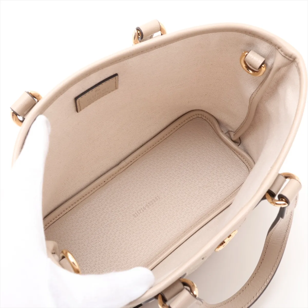 GG Supreme PVC x Leather 2-Way Handbag, Beige, 811716 — view 8