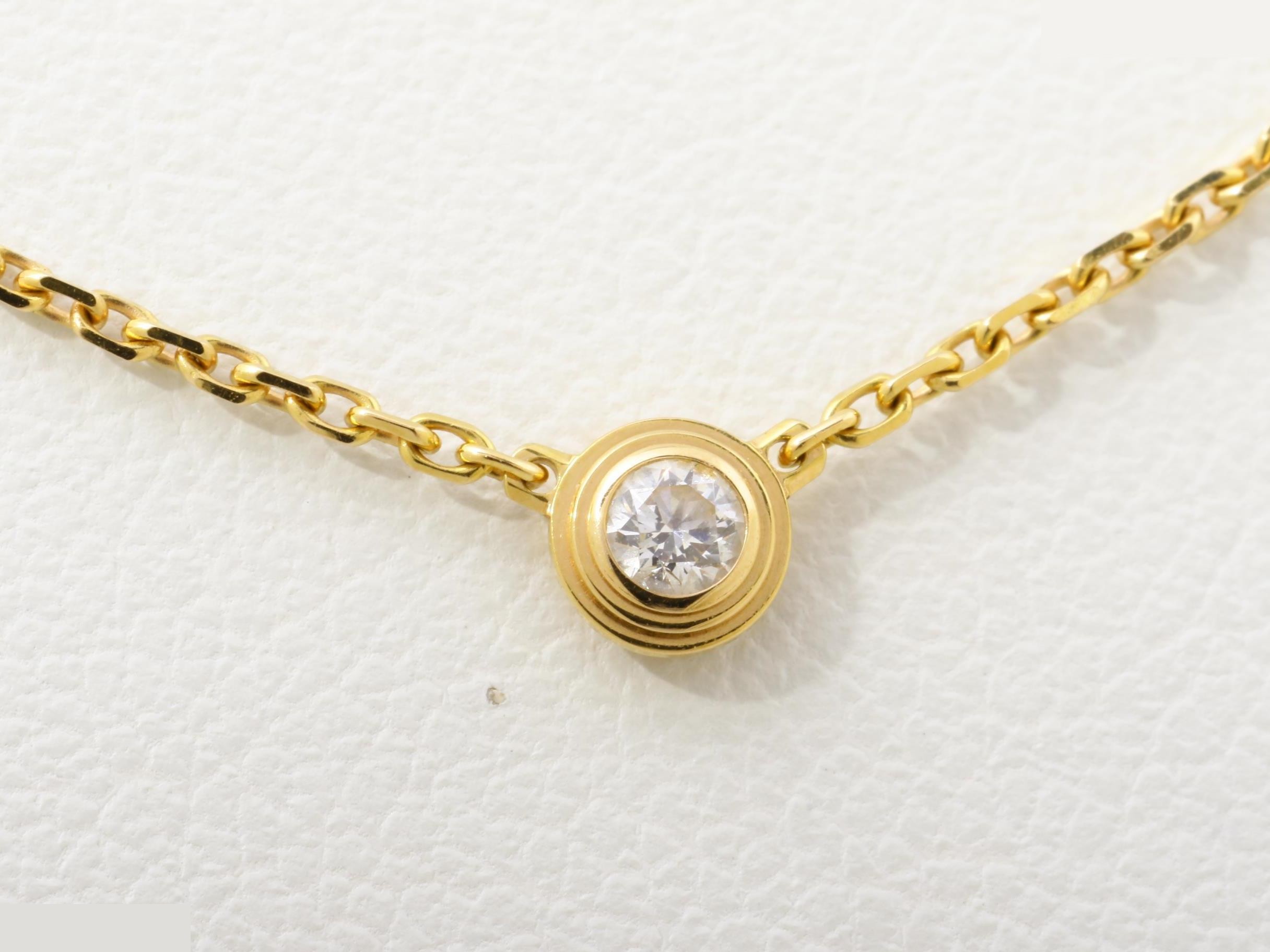 Au750PG Damour Diamond Necklace, 2.1g, 40cm — view 2