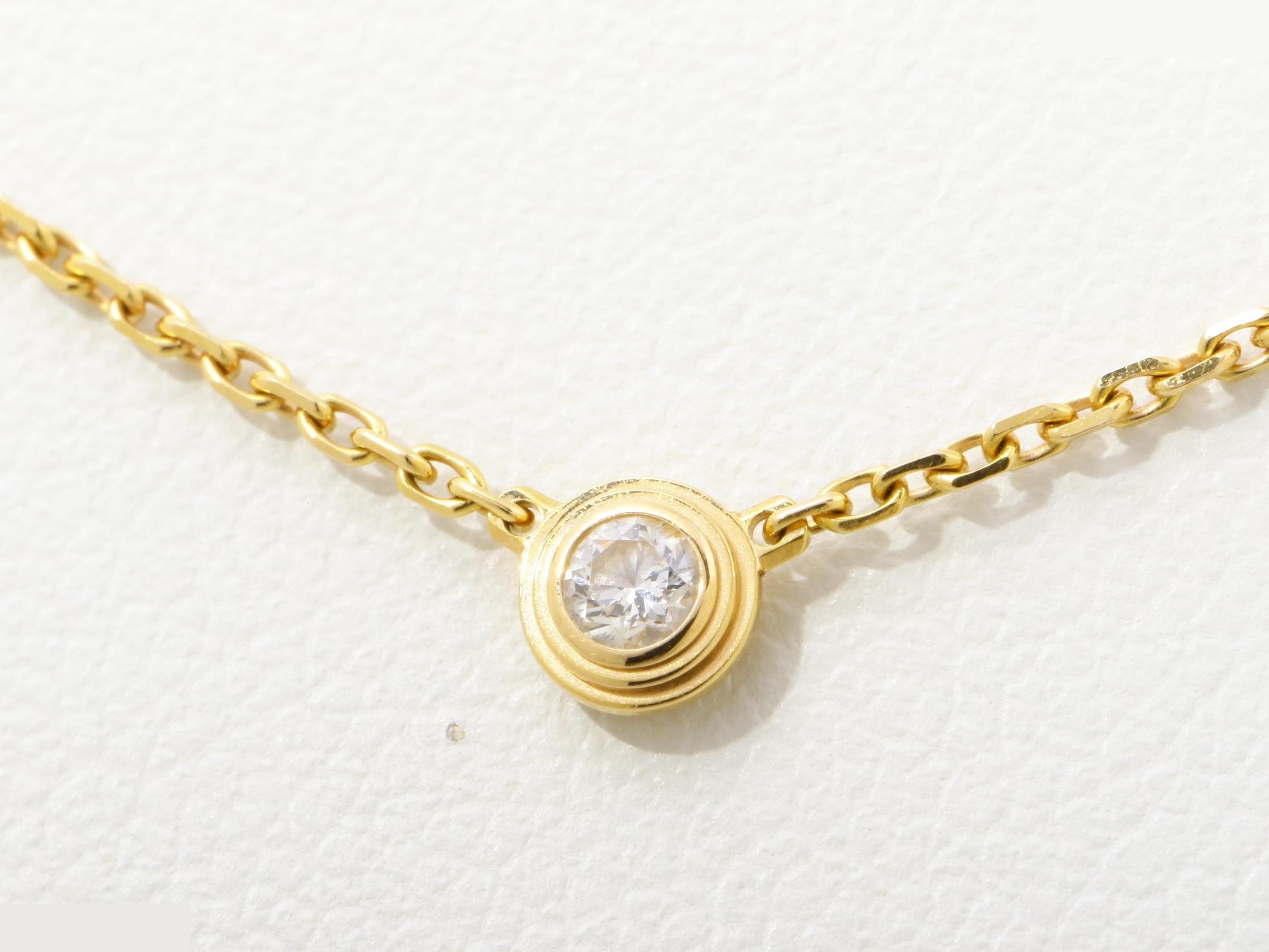 Au750PG Damour Diamond Necklace, 2.1g, 40cm — view 3