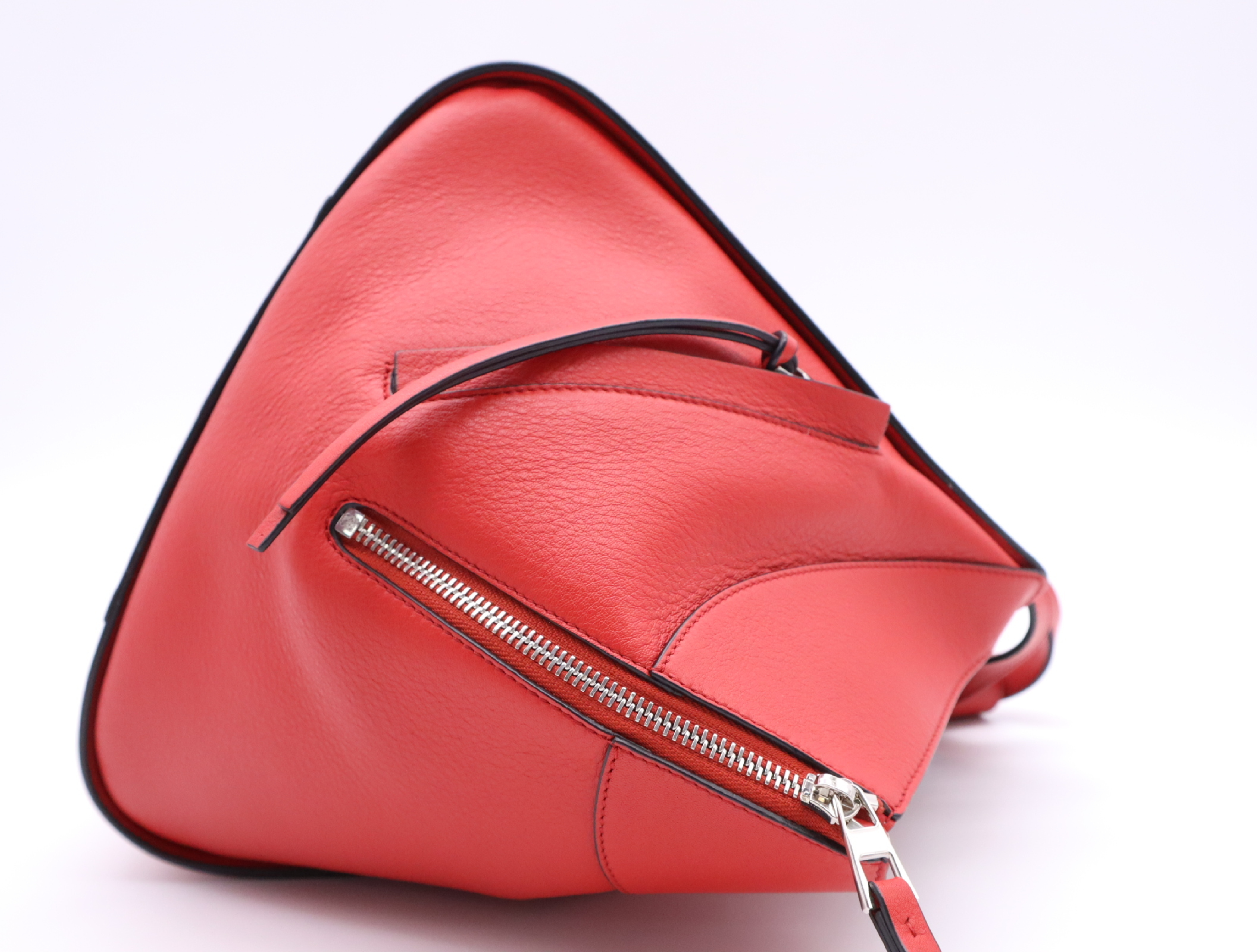 Leather Hammock Bag Small Red Shoulder Bag — view 5