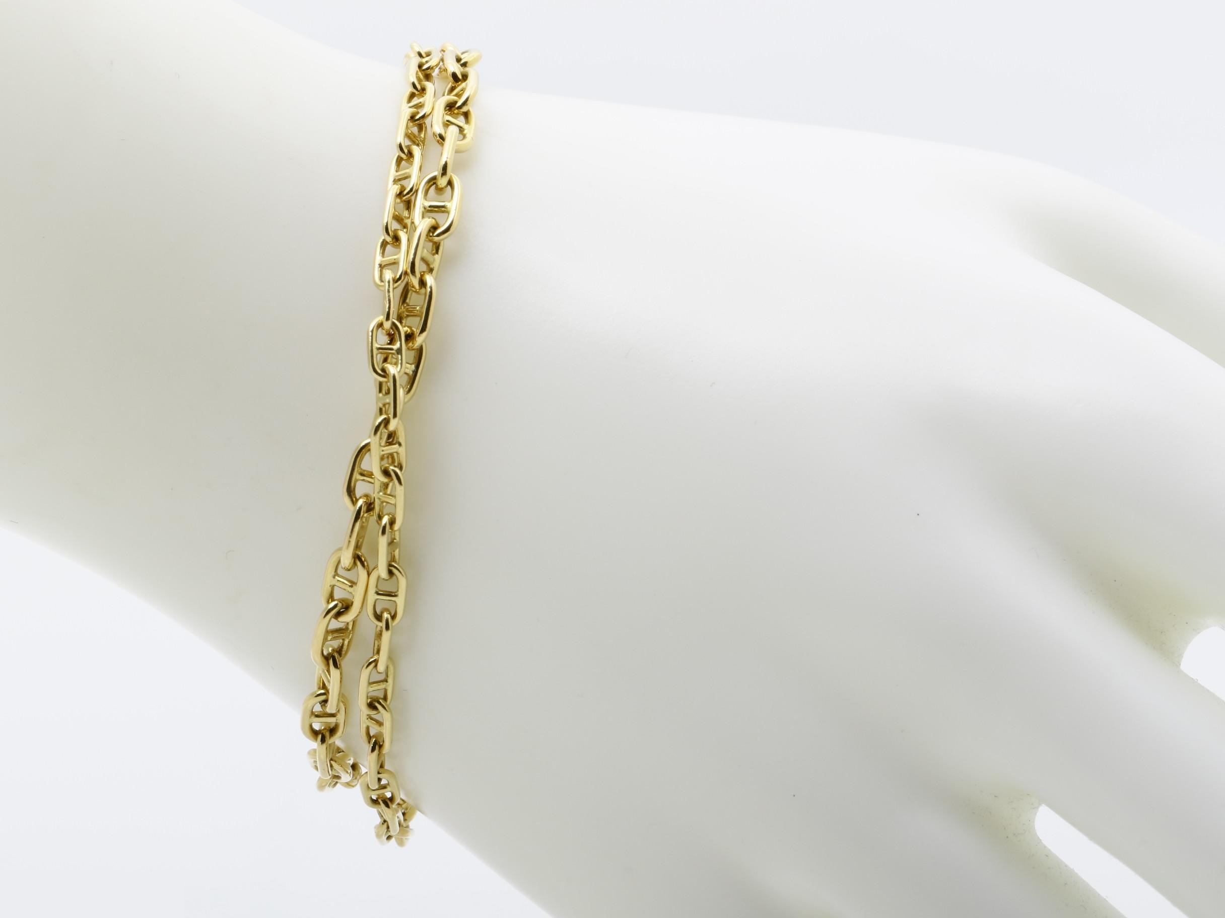 Double Chain Diamond Chaine d'Ancre K18YG Bracelet