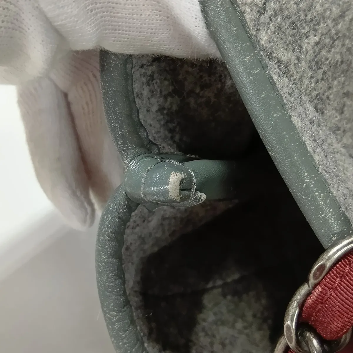 Matelassé Felt x Lambskin 2-Way Tote Bag, Gray with Gunmetal Hardware — view 13