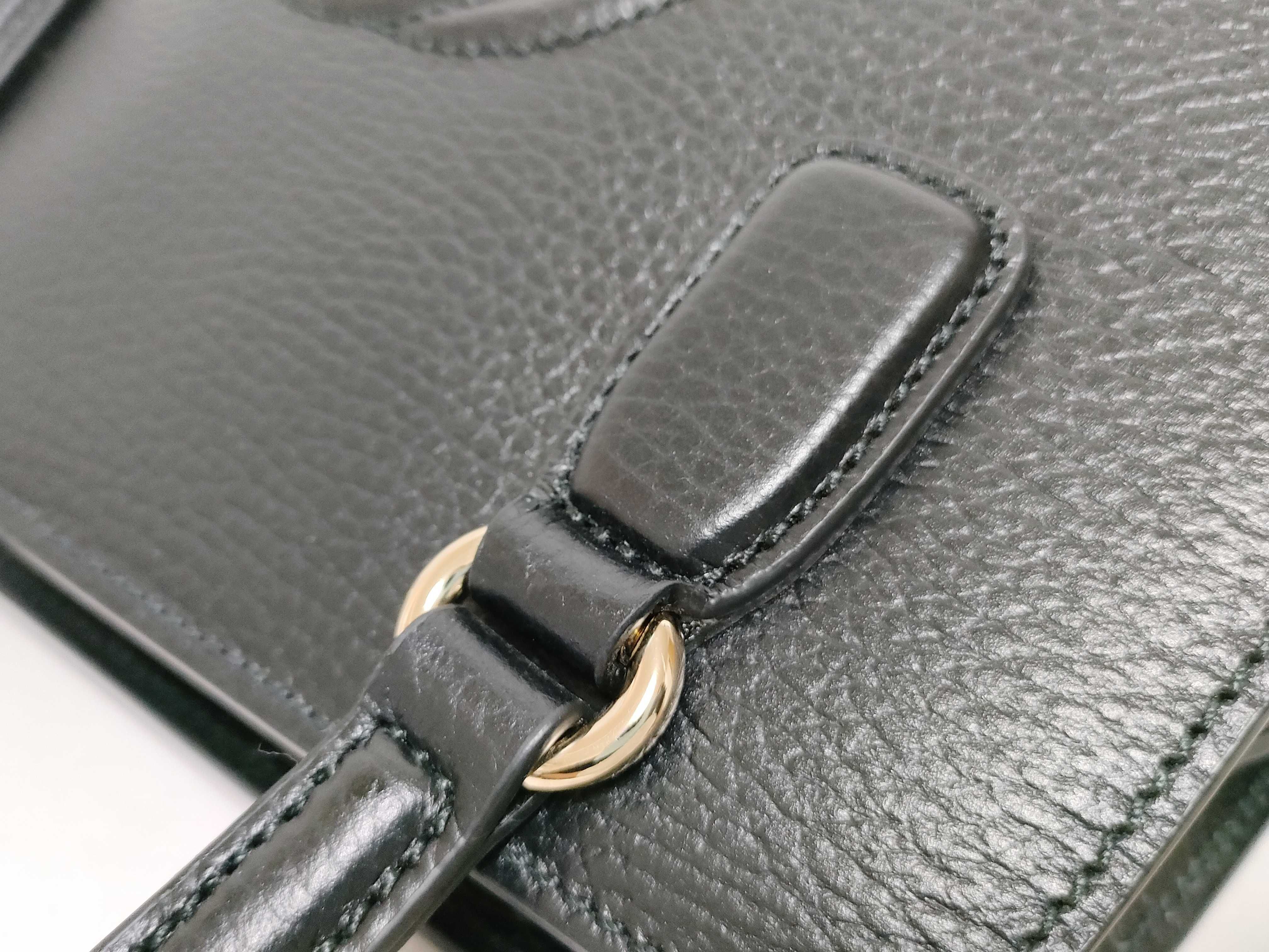 Soho 2-Way Handbag 607722 Black Leather Shoulder Bag — view 6