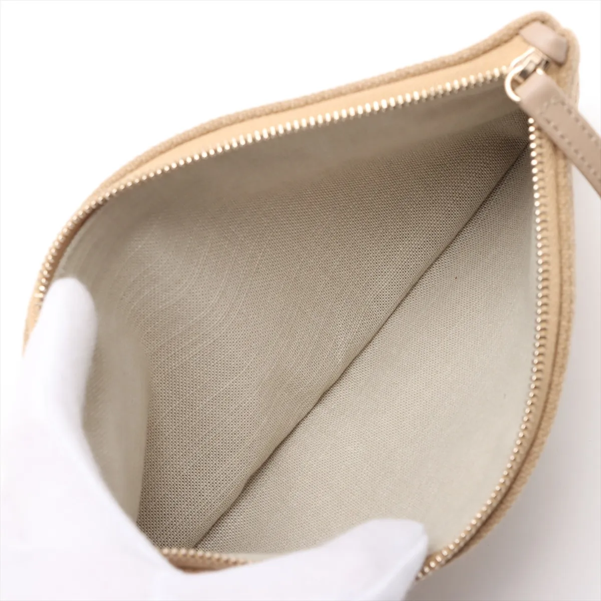 Deauville MM Canvas x Leather 2-Way Tote Bag, Beige, Gold Hardware, XCEEPAGJ, Random Plate — view 14