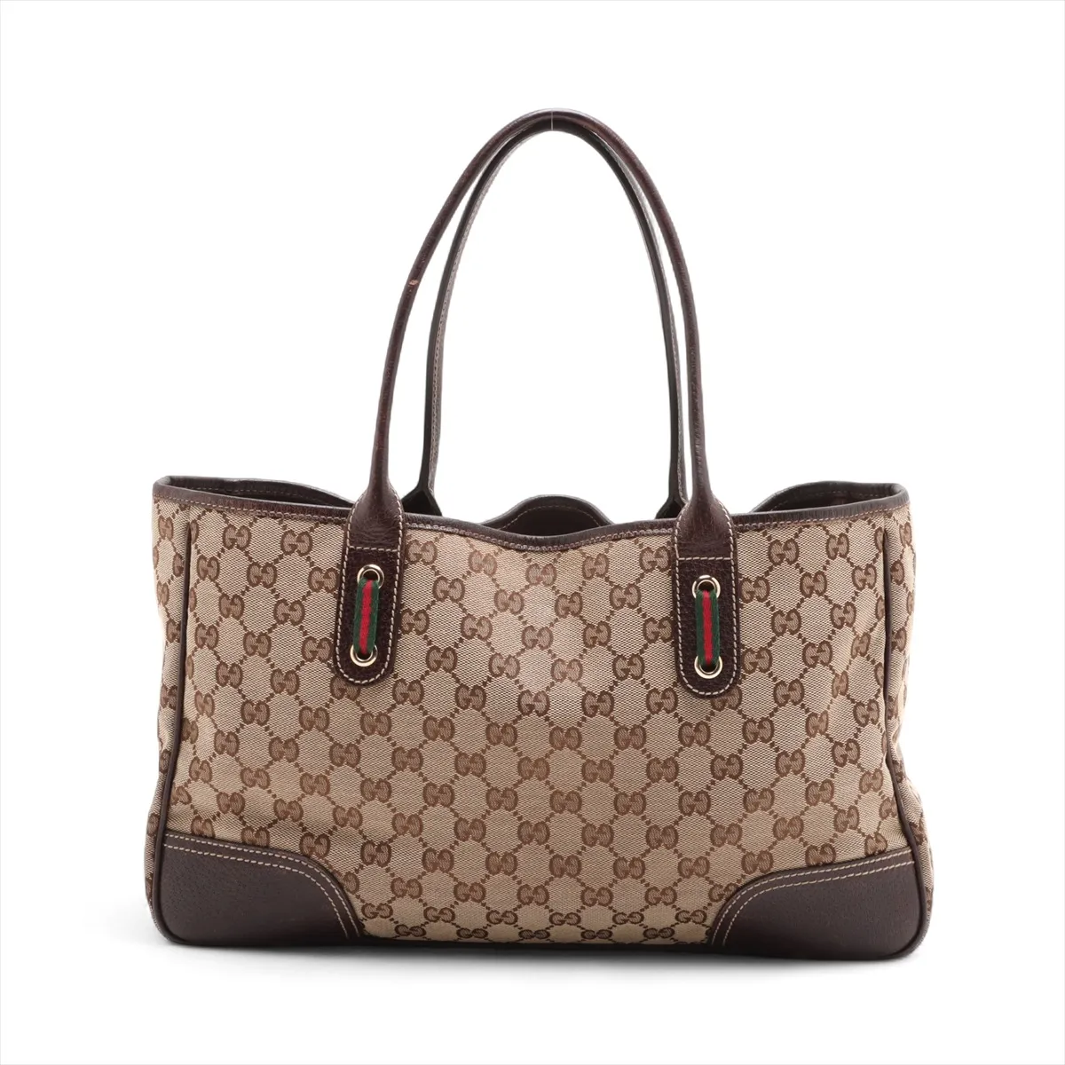 GG Canvas x Leather Tote Bag Brown — view 2