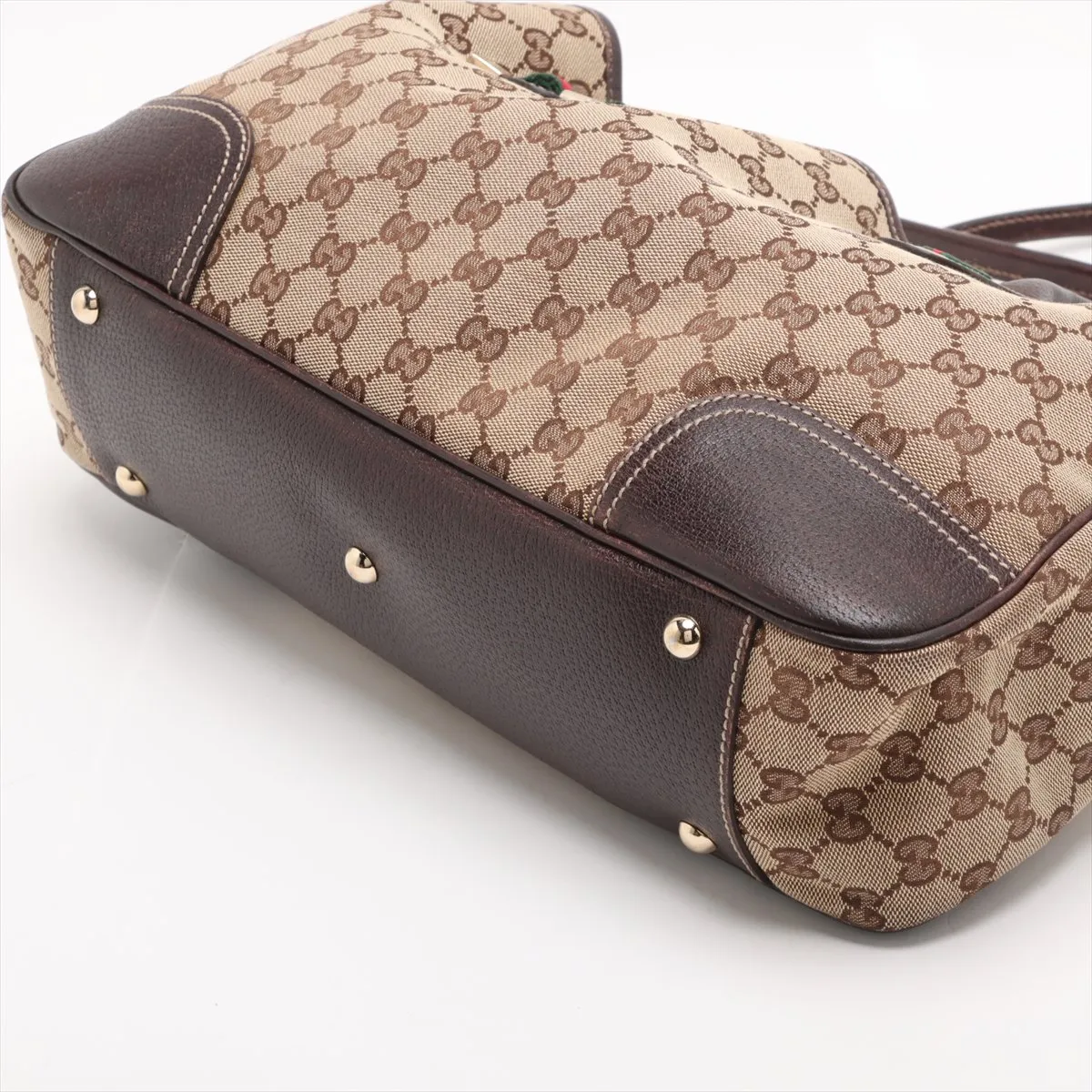 GG Canvas x Leather Tote Bag Brown — view 3