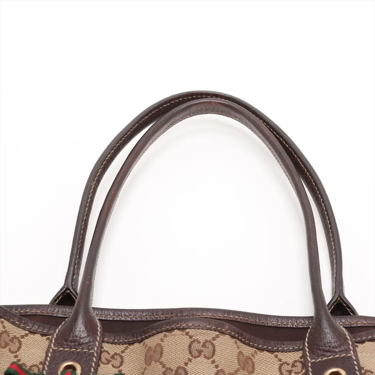 GG Canvas x Leather Tote Bag Brown — view 6