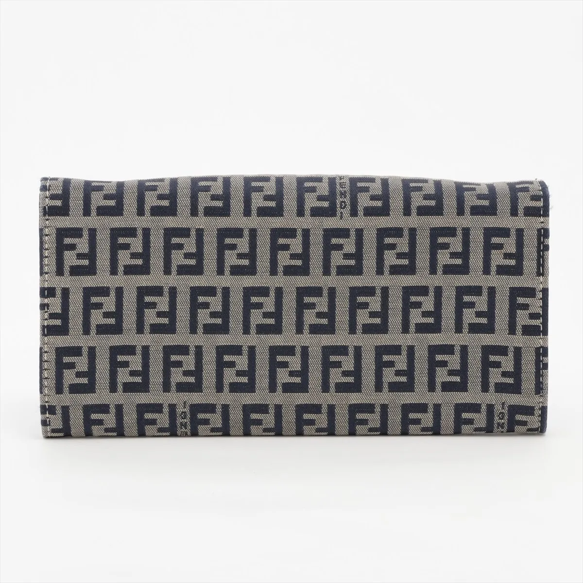 FF Zucca Canvas x Leather Long Wallet, Navy, 2804-31097-018 — view 2