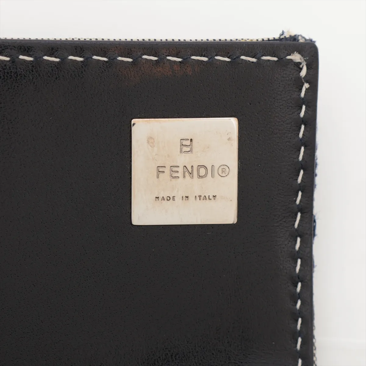 FF Zucca Canvas x Leather Long Wallet, Navy, 2804-31097-018 — view 10