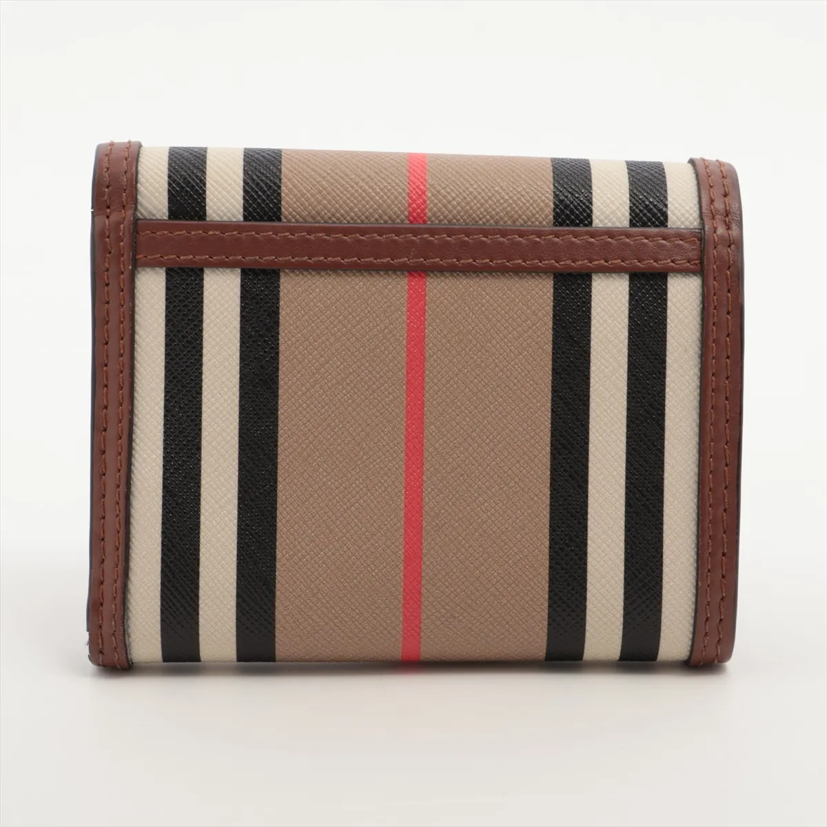 Nova Check PVC x Leather Compact Wallet Brown — view 2