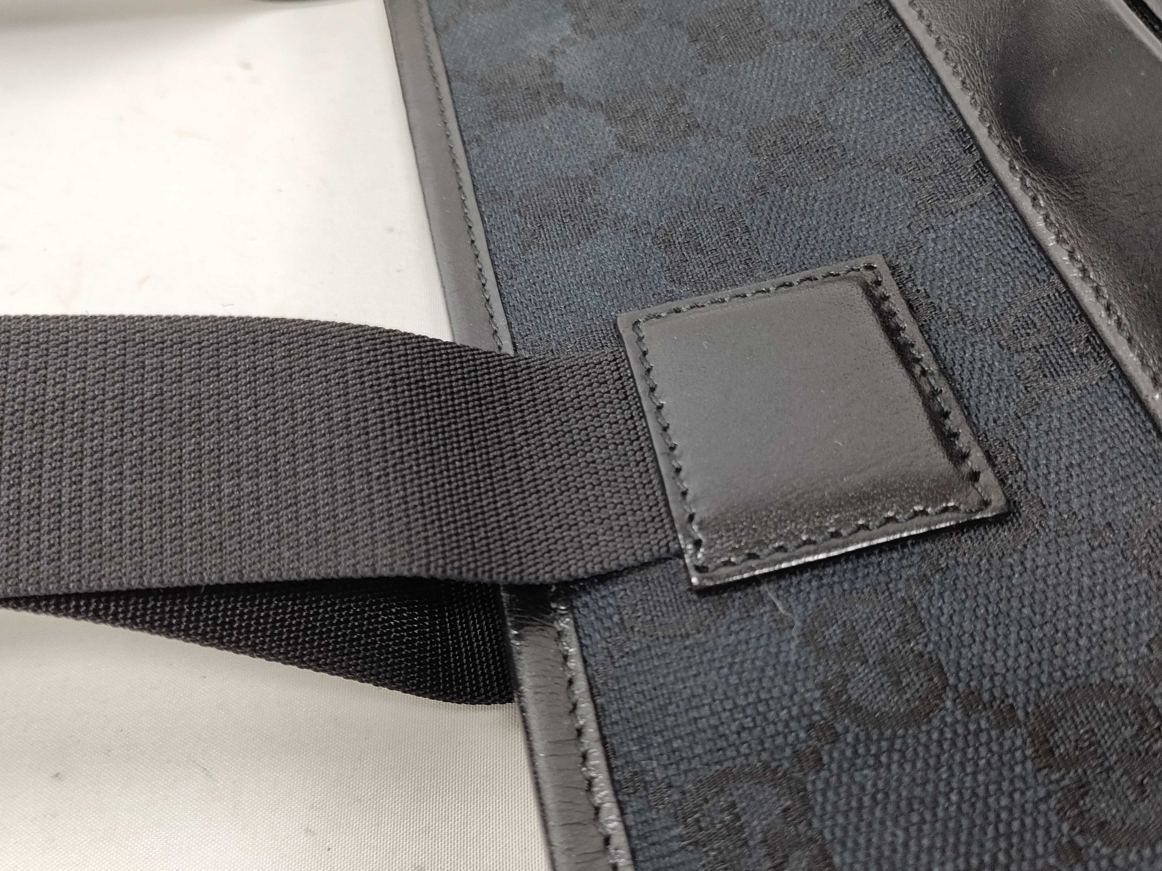 Black GG Canvas Leather Tote Bag — view 5