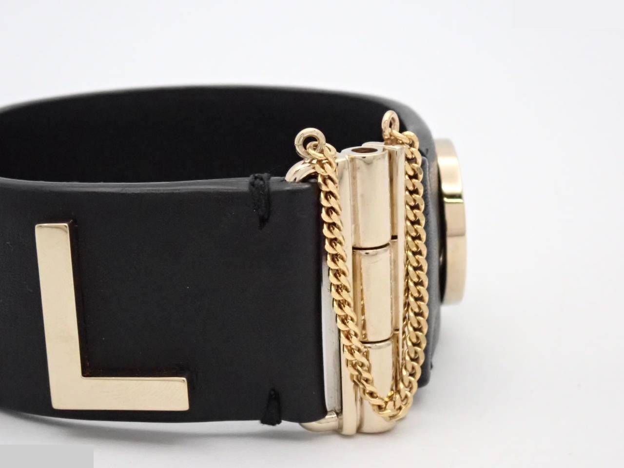 bangle B18B logo black x gold leather — view 3