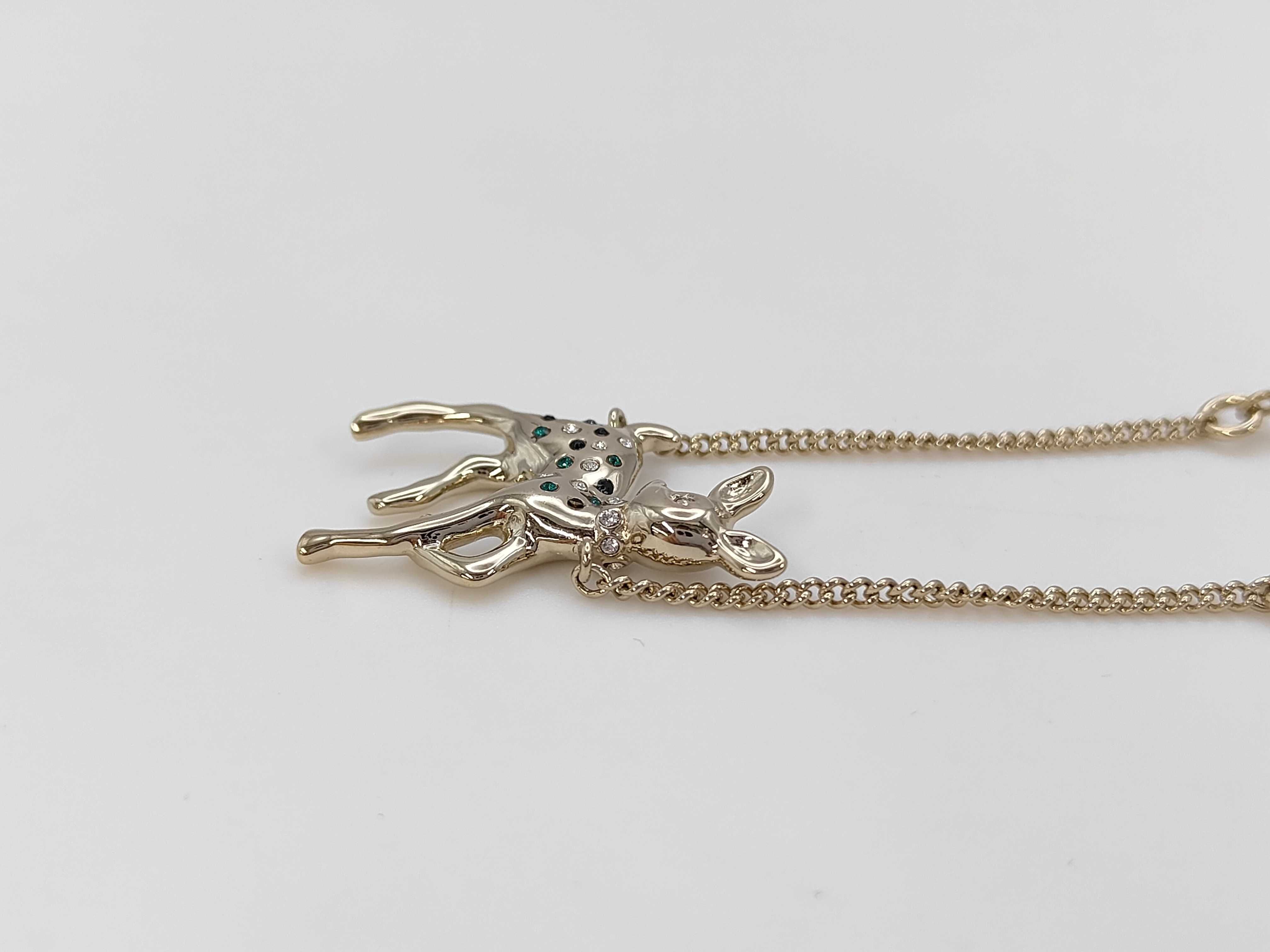 Necklace with GP Hardware and Deer Leather Design (G26C) — view 2
