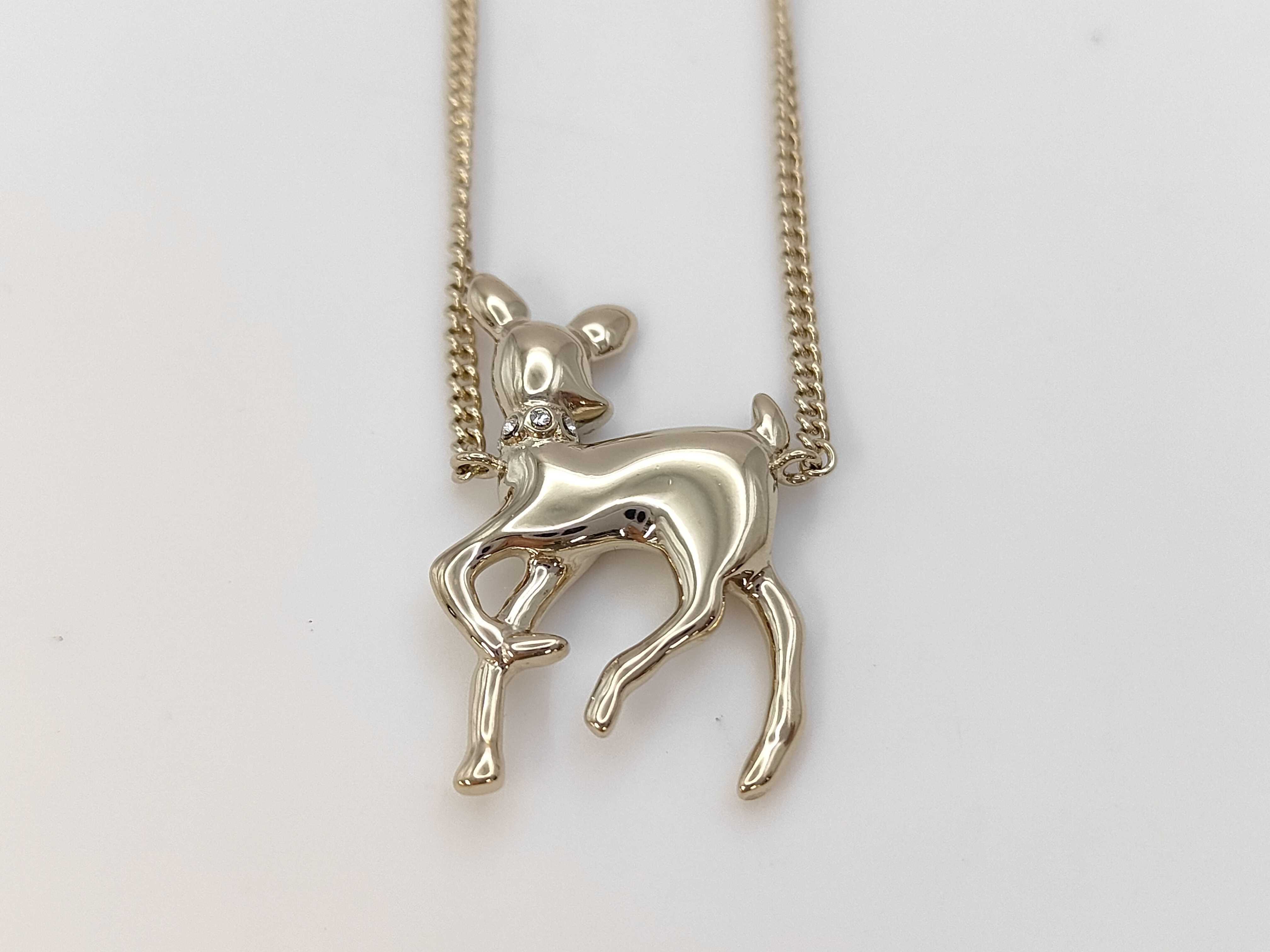 Necklace with GP Hardware and Deer Leather Design (G26C) — view 4