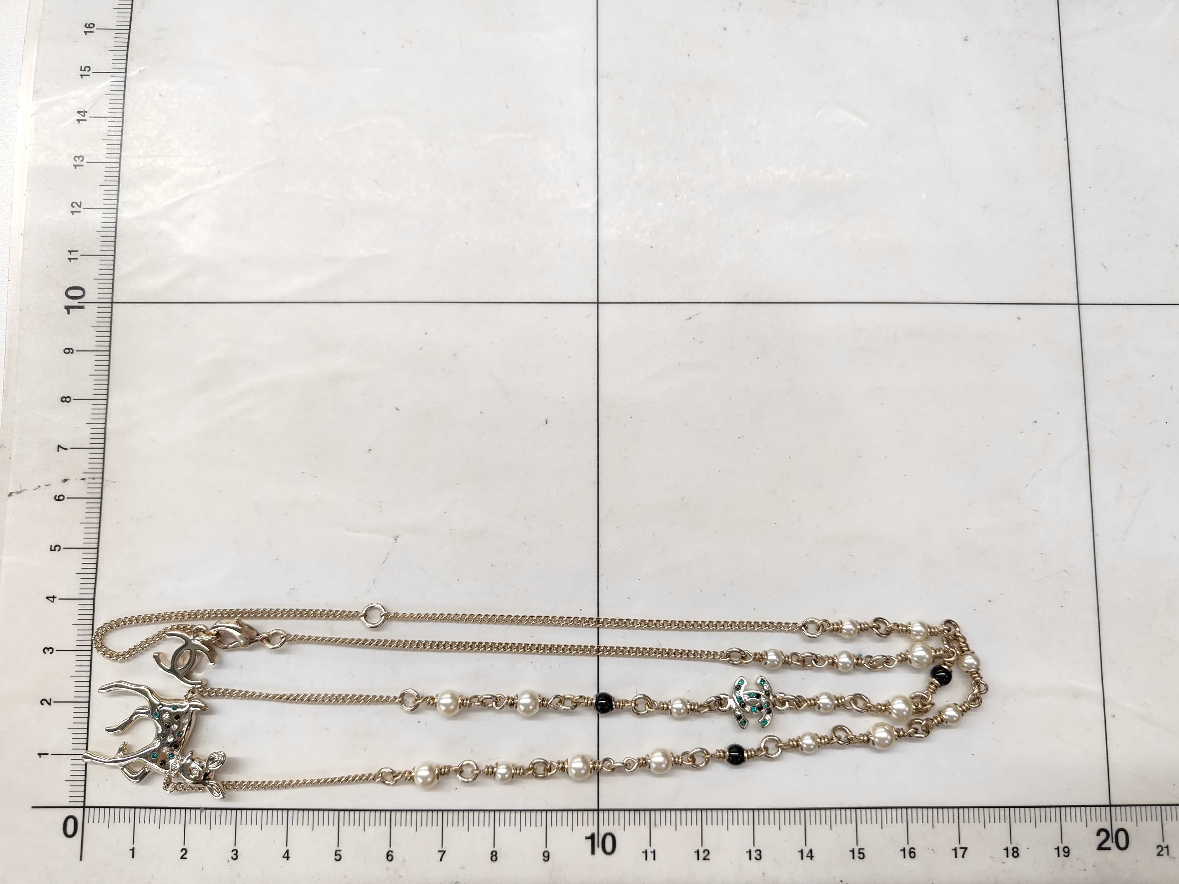 Necklace with GP Hardware and Deer Leather Design (G26C) — view 5