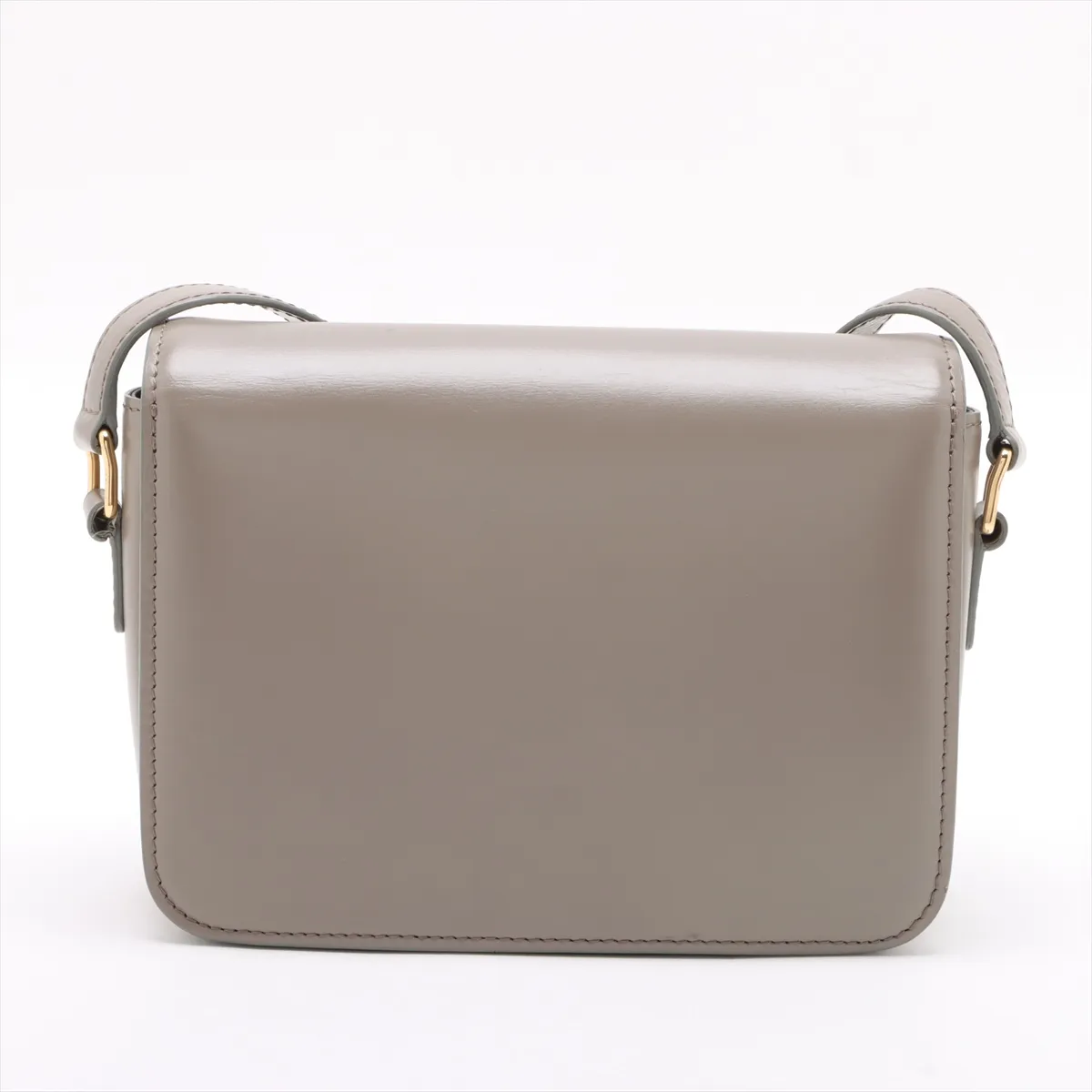 Triomphe Teen Leather Shoulder Bag Gray — view 2