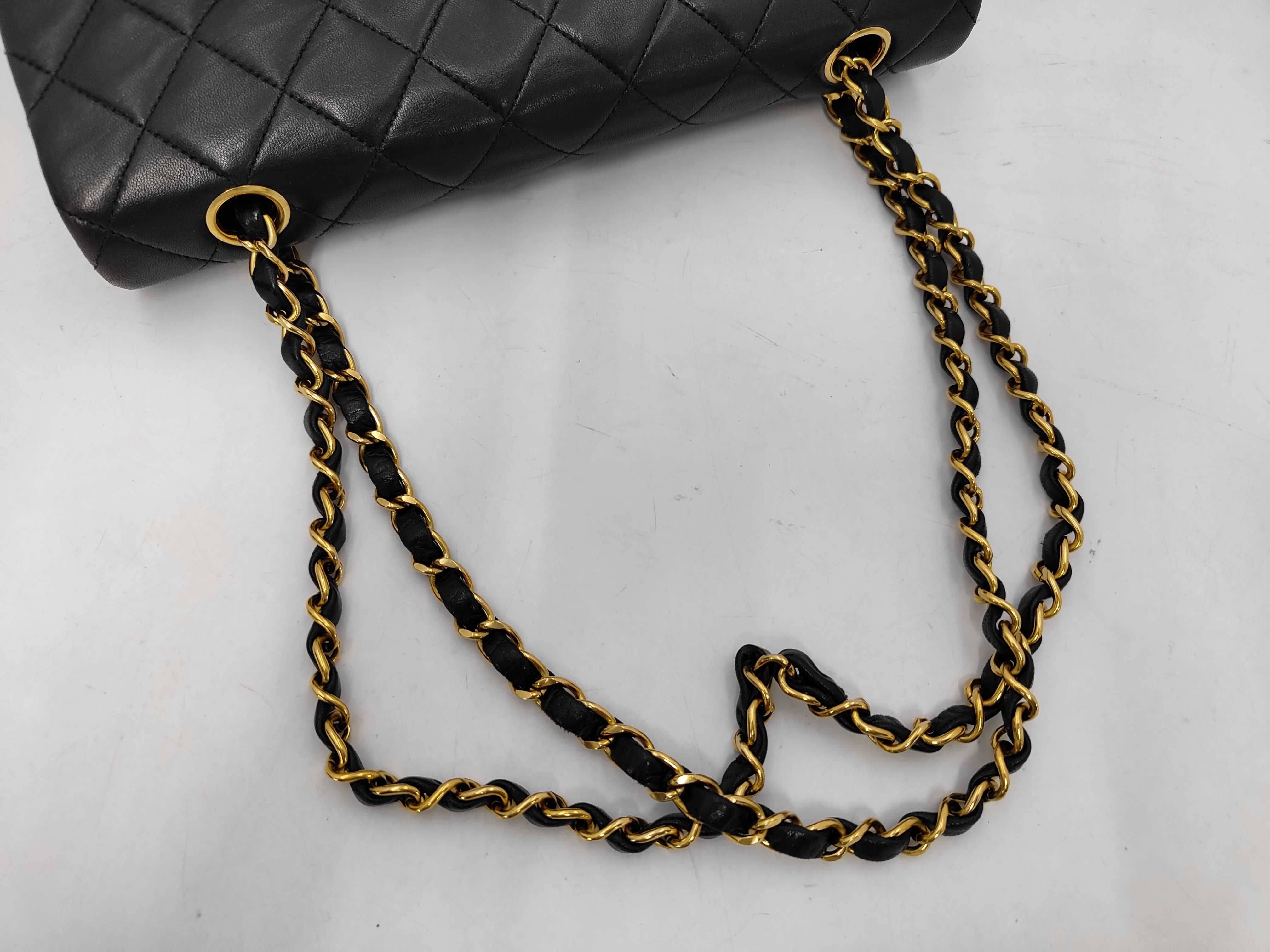 Lambskin Matelassé Double Chain Shoulder Bag — view 3