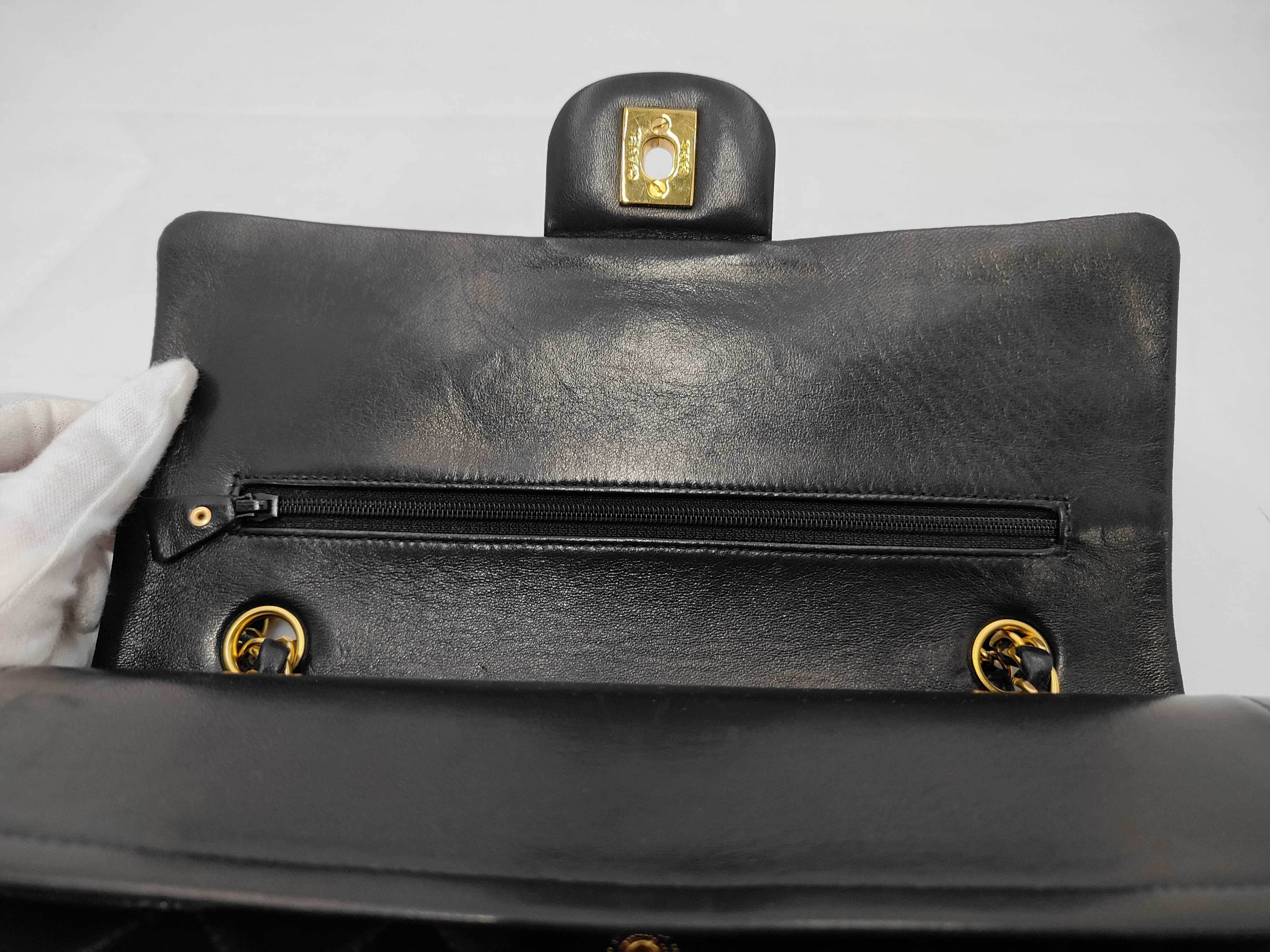 Lambskin Matelassé Double Chain Shoulder Bag — view 9