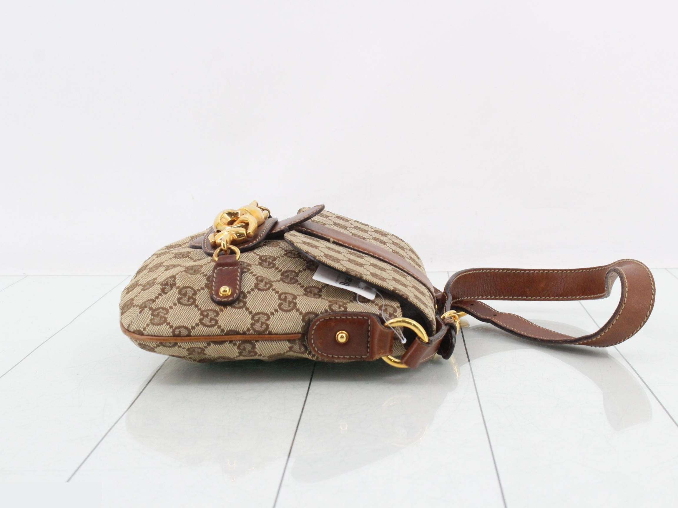 159301 GG Canvas Horsebit Shoulder Bag — view 3