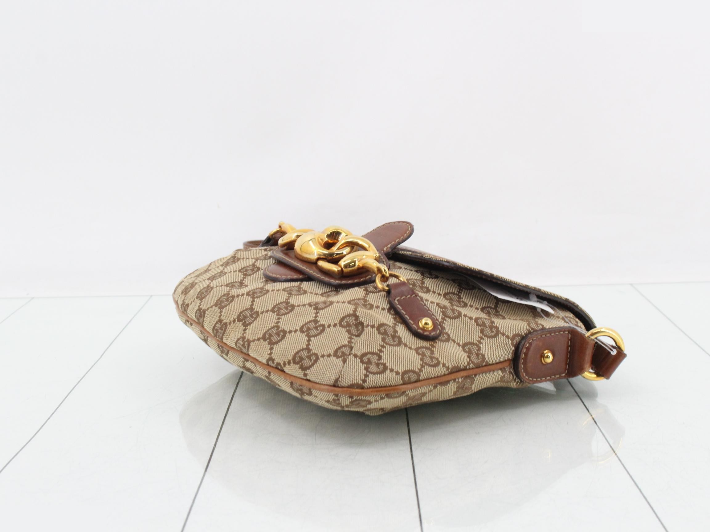 159301 GG Canvas Horsebit Shoulder Bag — view 6