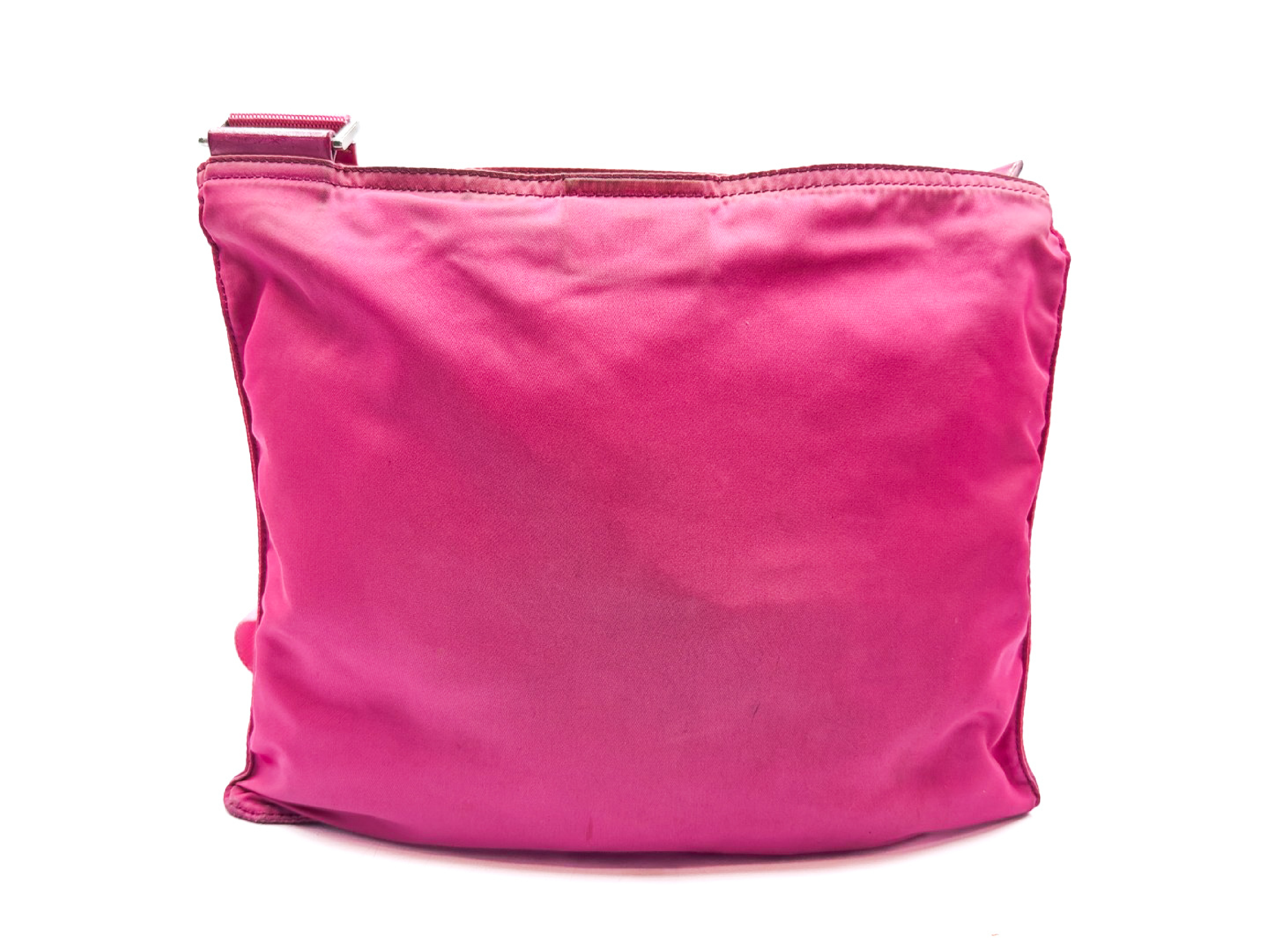 Nylon Shoulder Bag, Pink, Triangle Plate — view 2