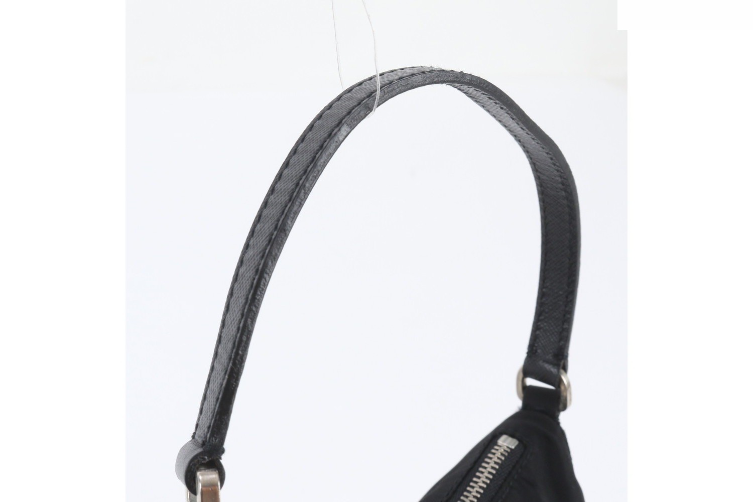 Tessuto Nylon Triangle Logo Leather Handbag — view 2