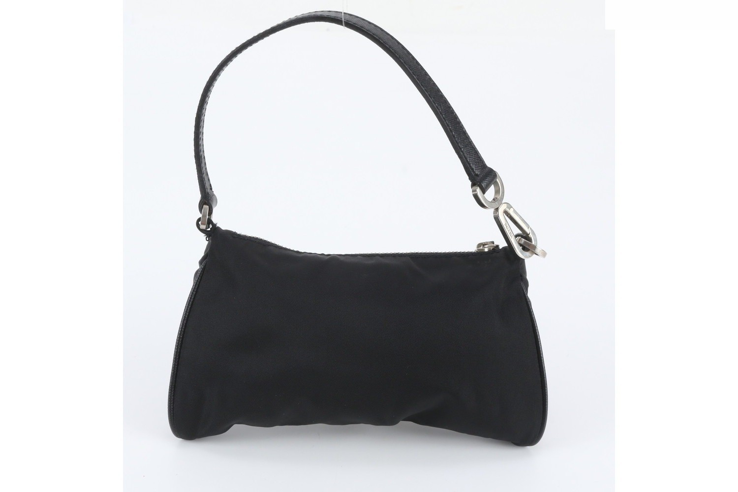 Tessuto Nylon Triangle Logo Leather Handbag — view 3