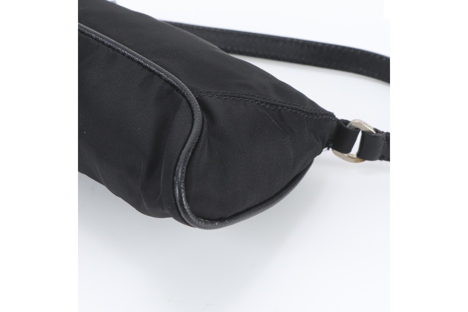 Tessuto Nylon Triangle Logo Leather Handbag — view 4