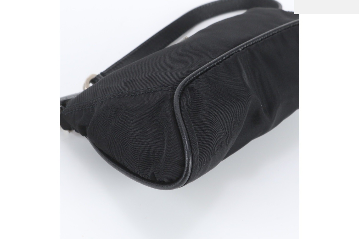 Tessuto Nylon Triangle Logo Leather Handbag — view 6