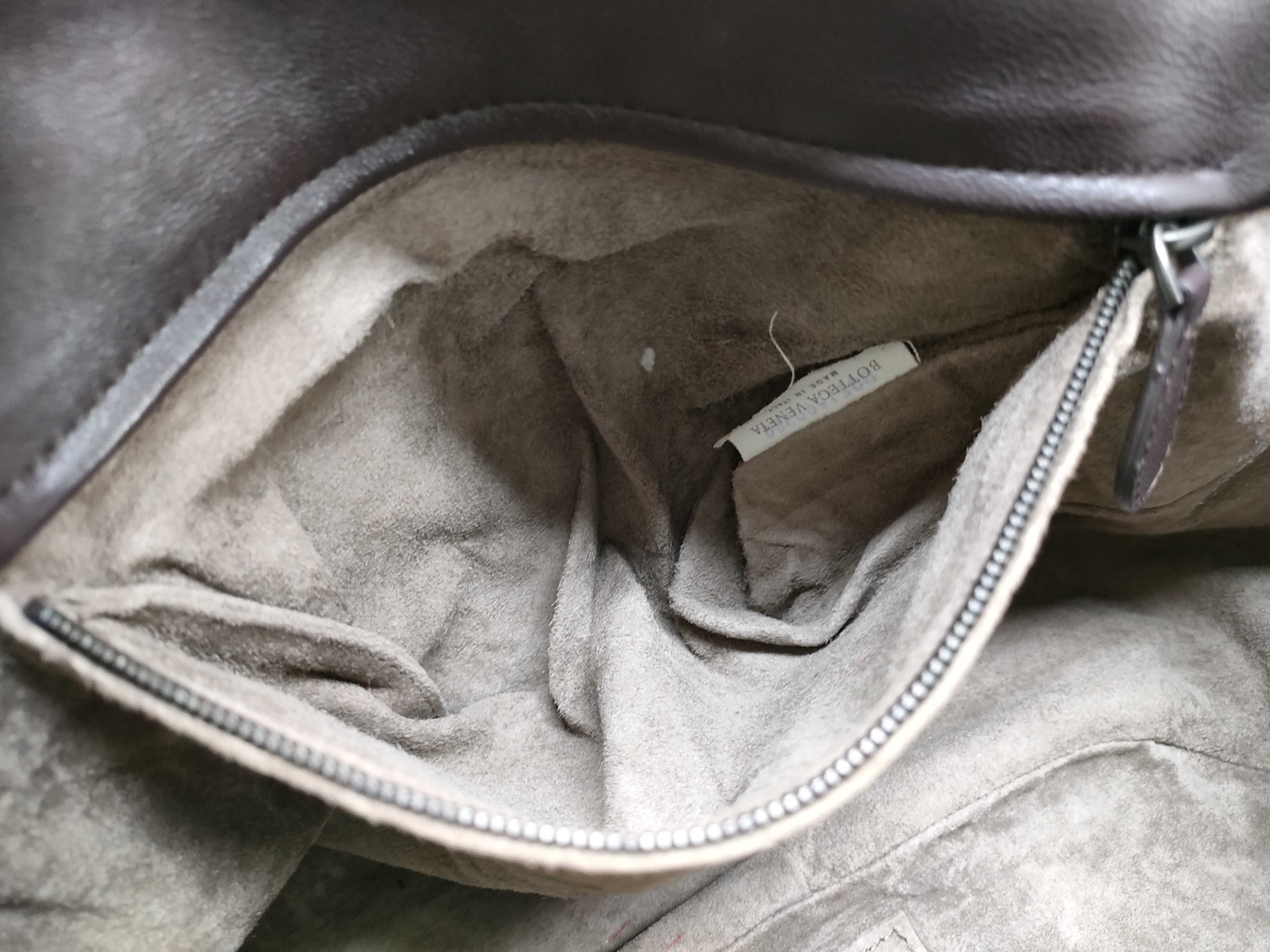 Intrecciato Shoulder Bag, Brown — view 11