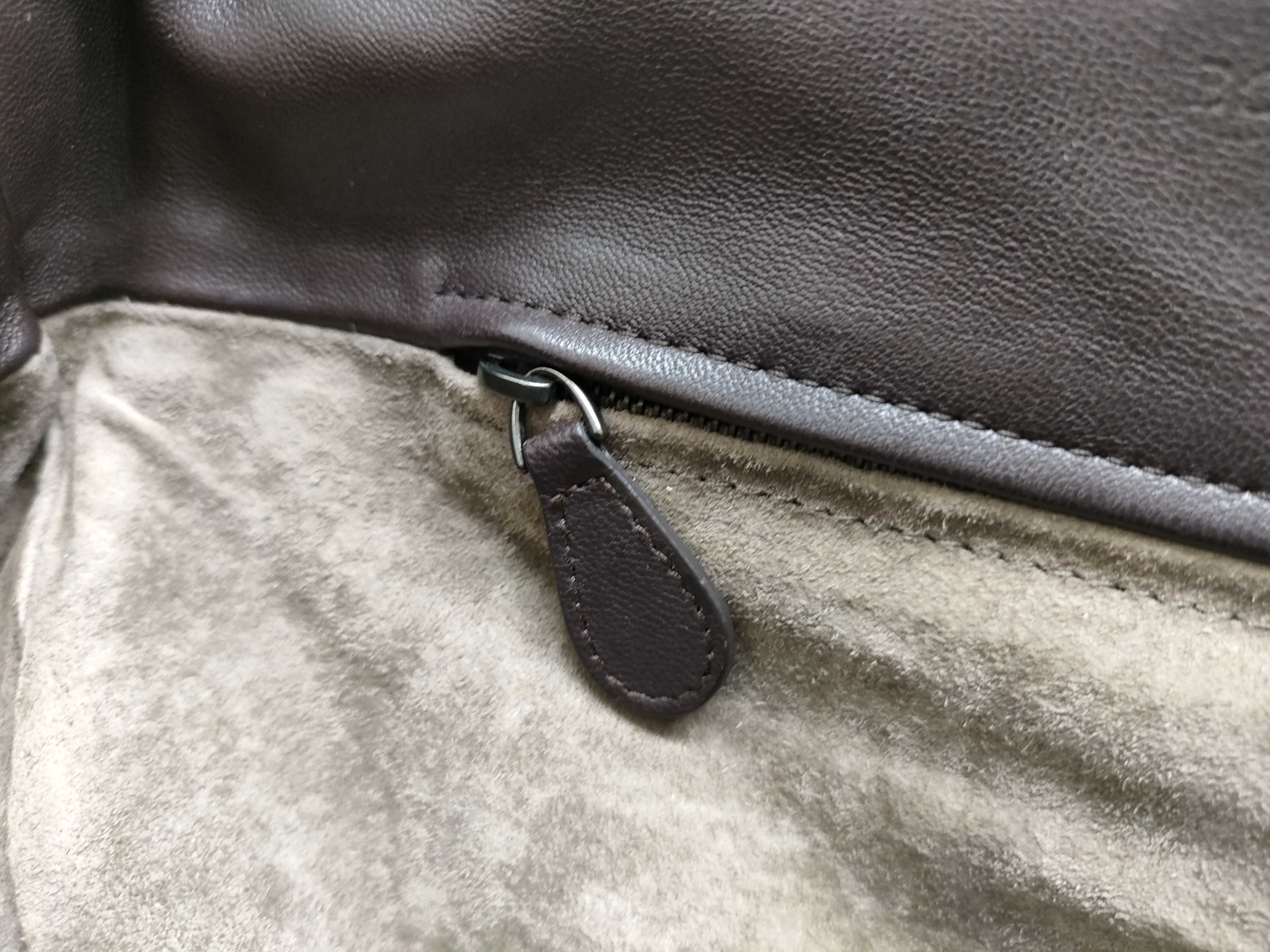 Intrecciato Shoulder Bag, Brown — view 13