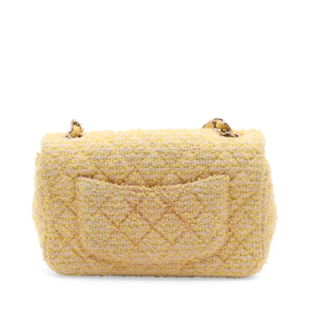 Mini Matelassé 20 Tweed Single Flap Single Chain Bag, Yellow, Gold Hardware, 31033136, Serial Number 31-series, A69900 — view 2