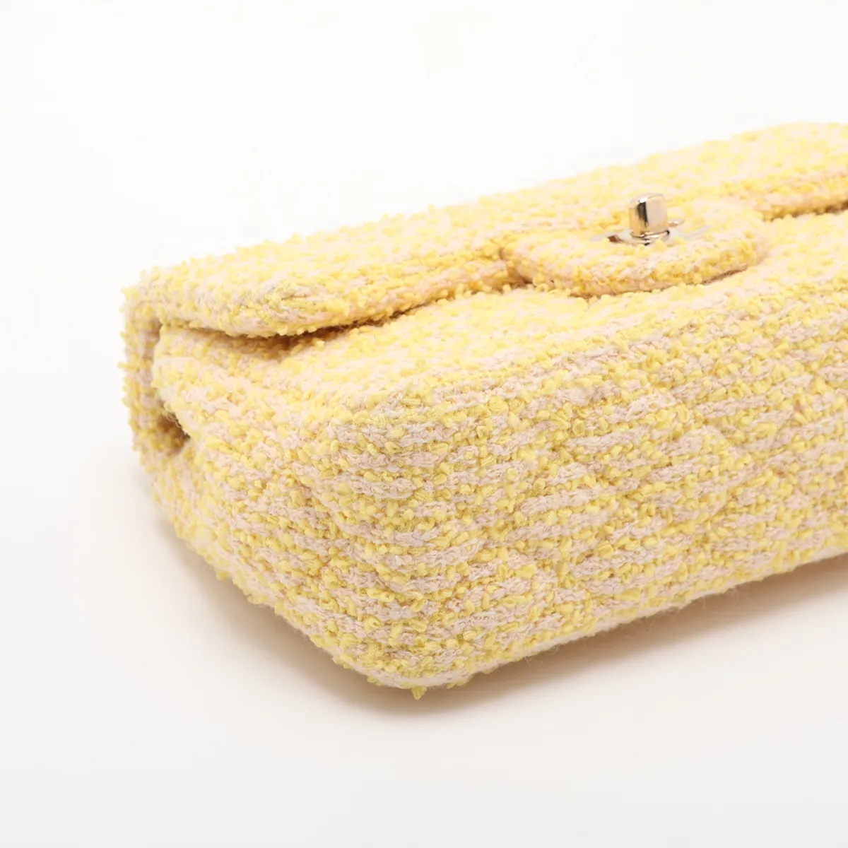 Mini Matelassé 20 Tweed Single Flap Single Chain Bag, Yellow, Gold Hardware, 31033136, Serial Number 31-series, A69900 — view 4