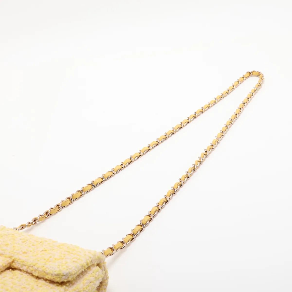 Mini Matelassé 20 Tweed Single Flap Single Chain Bag, Yellow, Gold Hardware, 31033136, Serial Number 31-series, A69900 — view 5