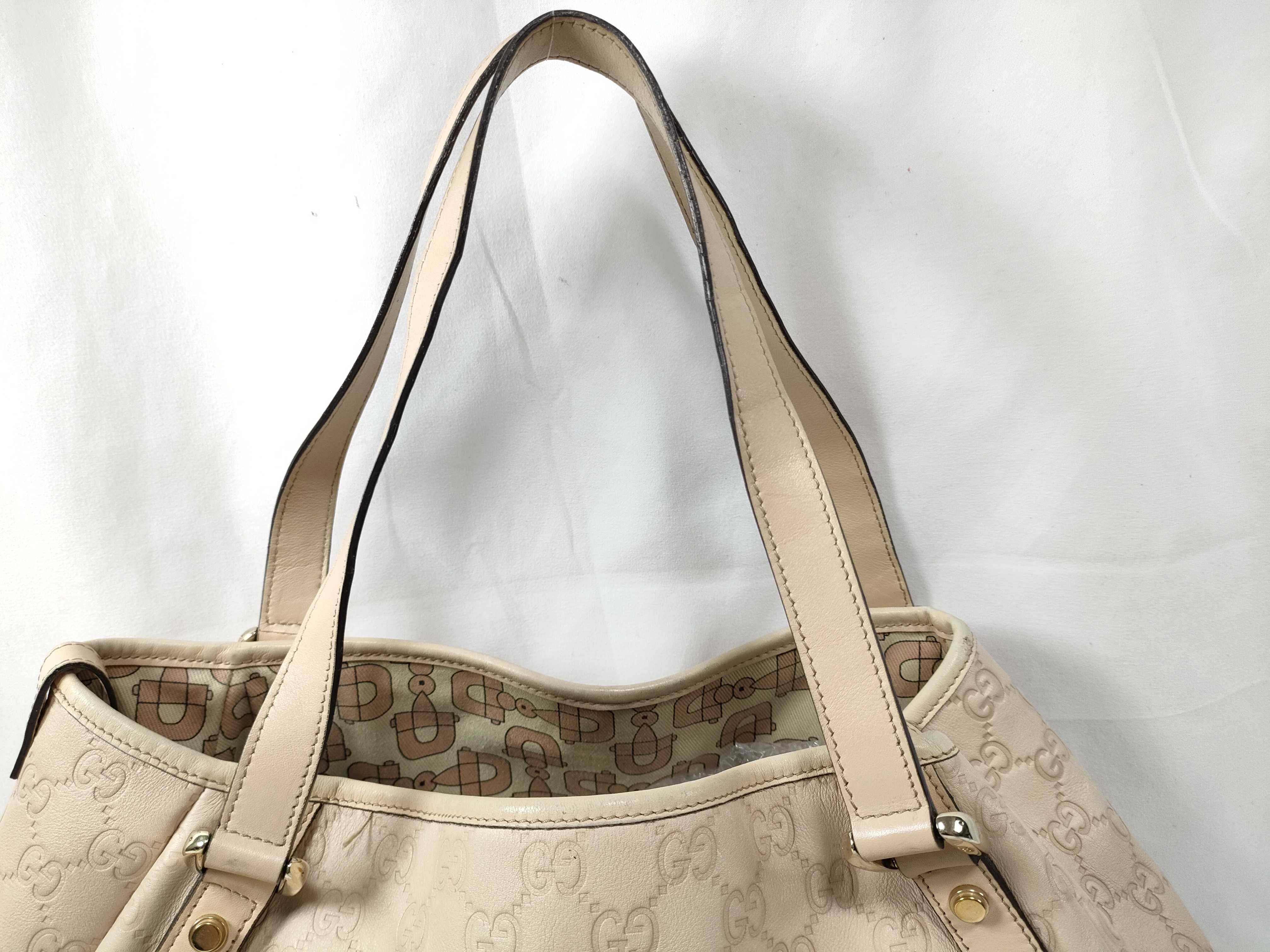 Guccissima Abbey Leather Tote Bag, Beige, 130736 (Handbag) — view 3