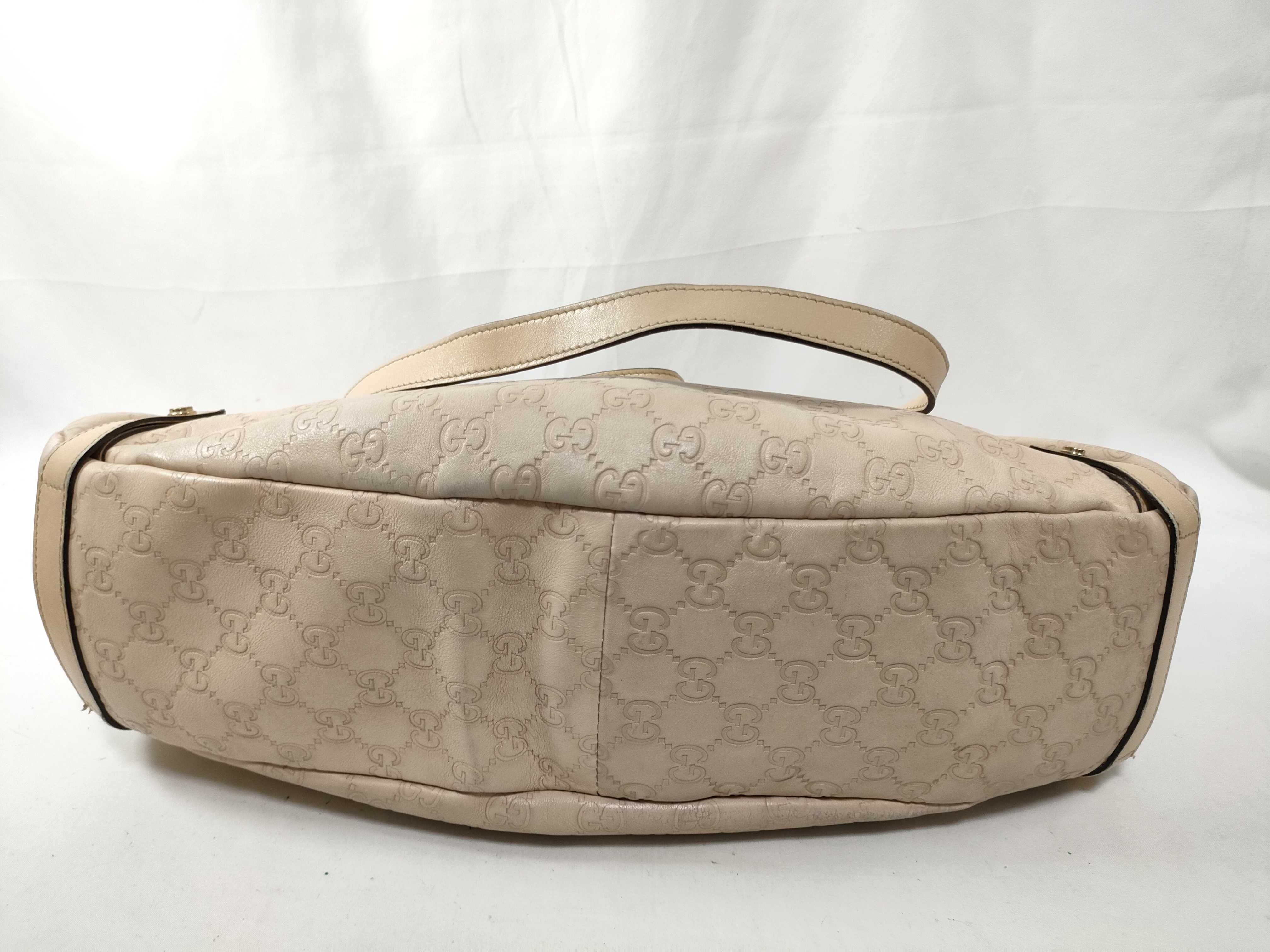 Guccissima Abbey Leather Tote Bag, Beige, 130736 (Handbag) — view 7