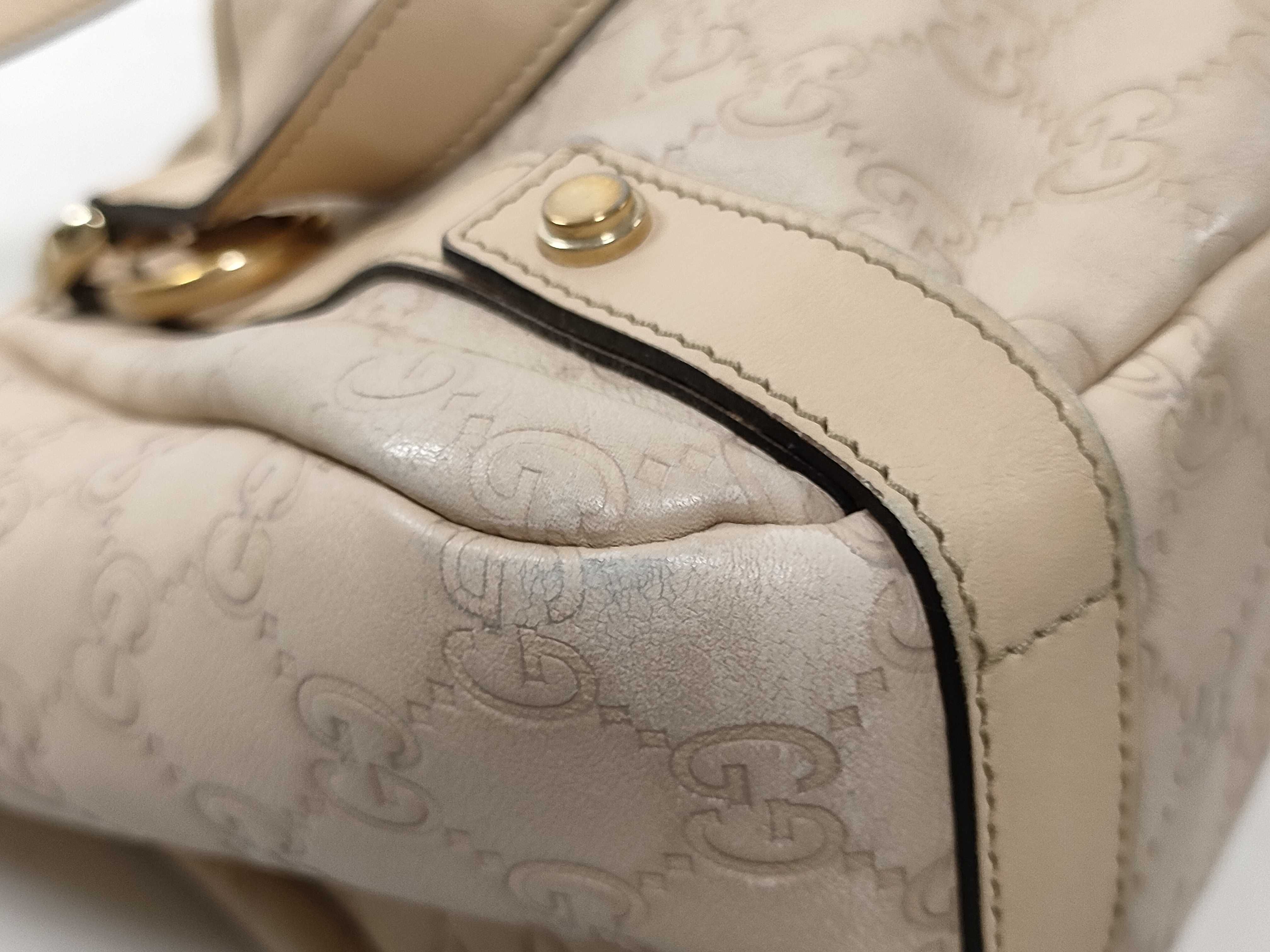 Guccissima Abbey Leather Tote Bag, Beige, 130736 (Handbag) — view 8
