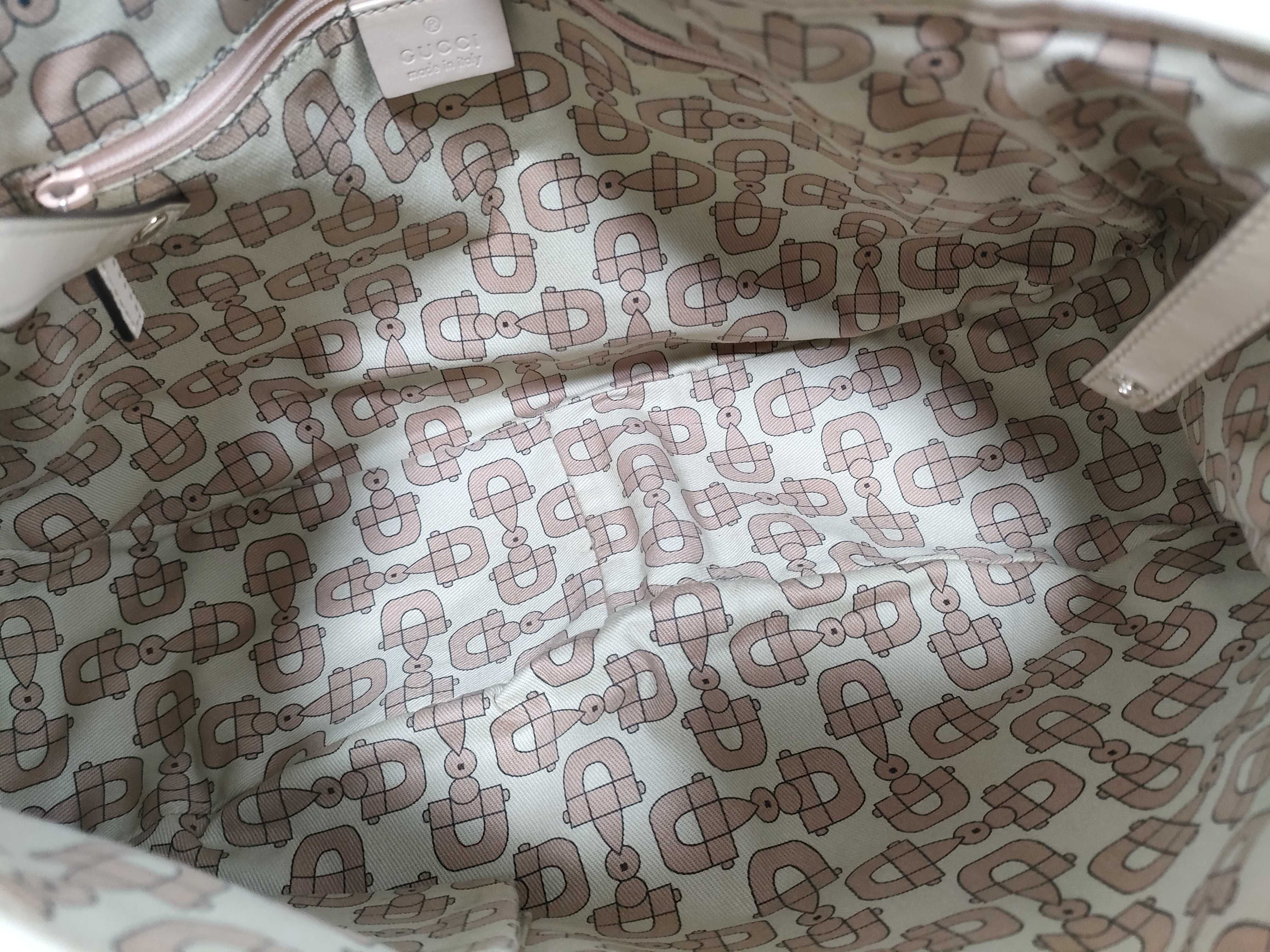Guccissima Abbey Leather Tote Bag, Beige, 130736 (Handbag) — view 9