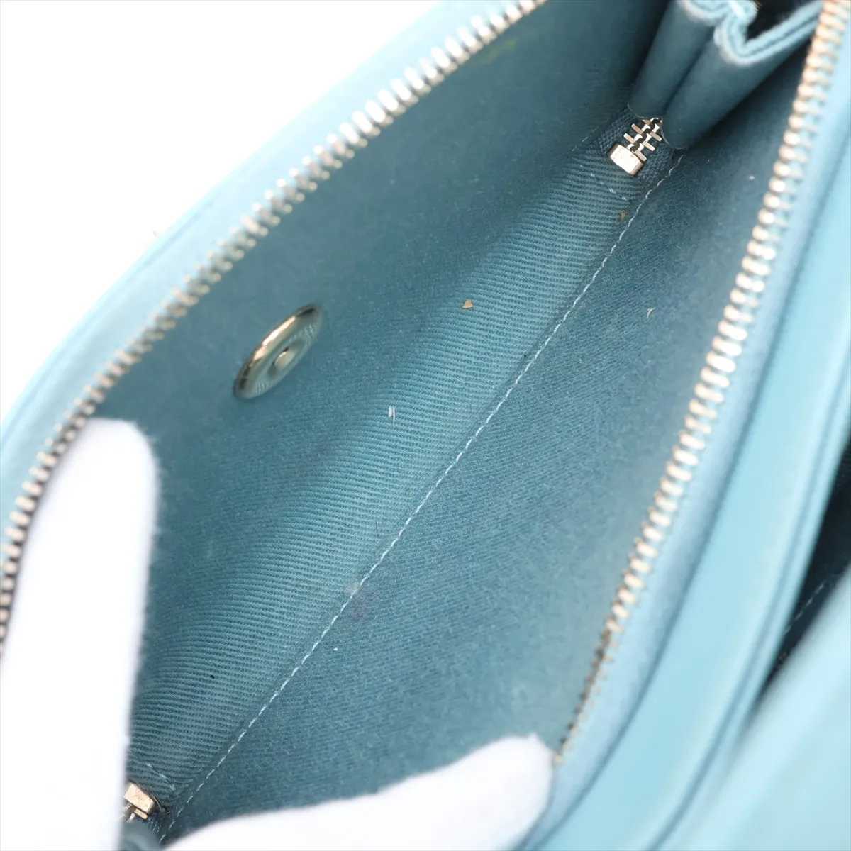 Business Affinity Caviar Skin 2-Way Shoulder Bag, Matelassé, Blue with Gold Hardware, 29684796, Serial Number 29 — view 11